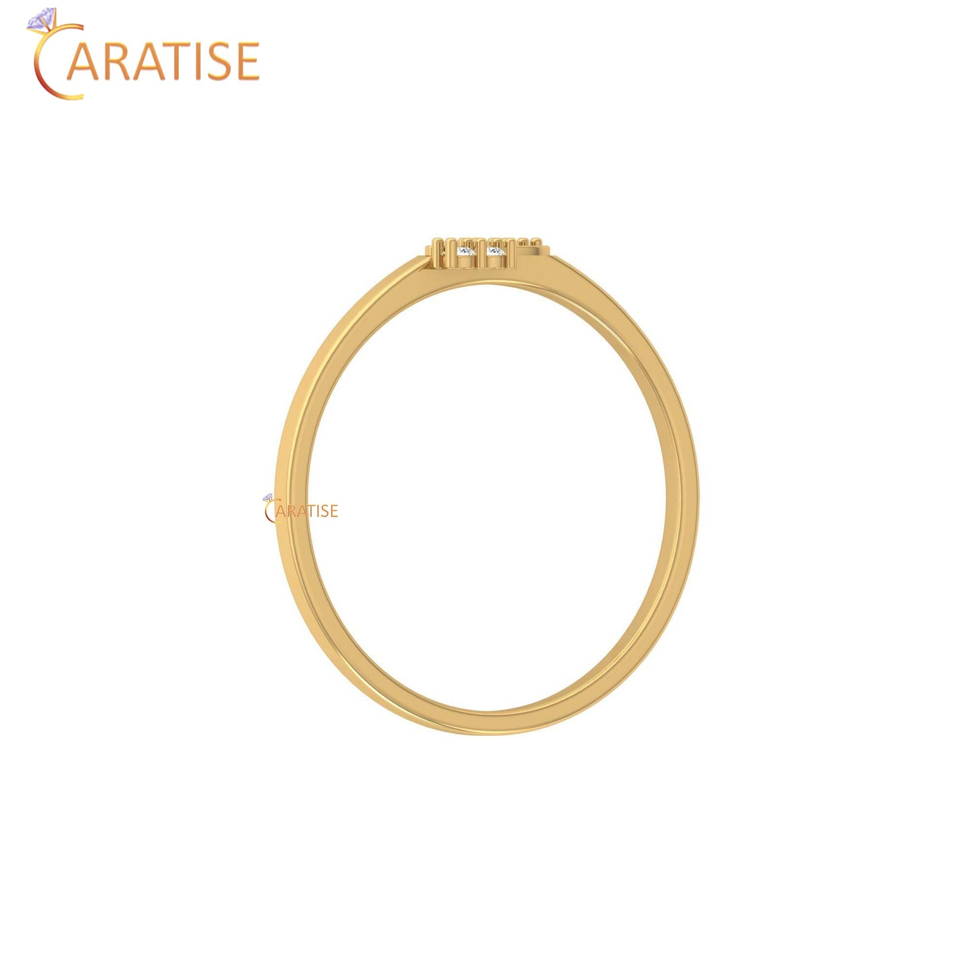 0.033 TDW Round Cut Minimalist Women's Diamond Ring