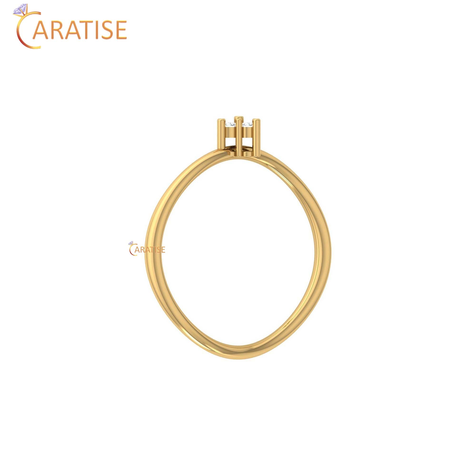 0.07 TDW Round Cut Minimalist Women's Diamond Ring