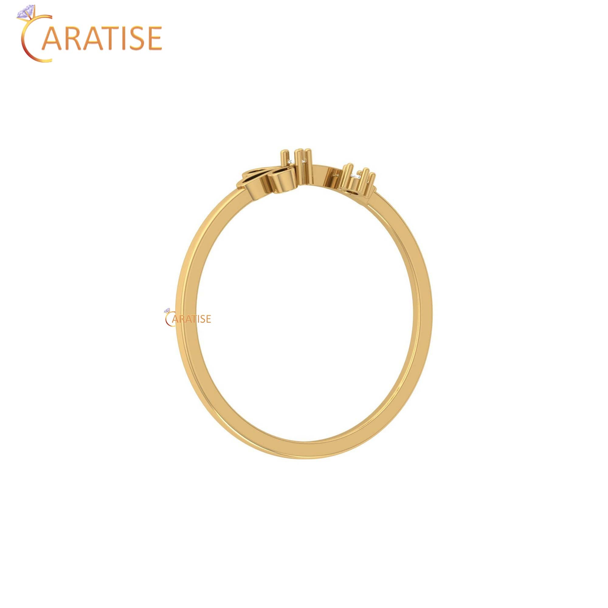 0.021 TDW Round Cut Minimalist Women's Diamond Ring