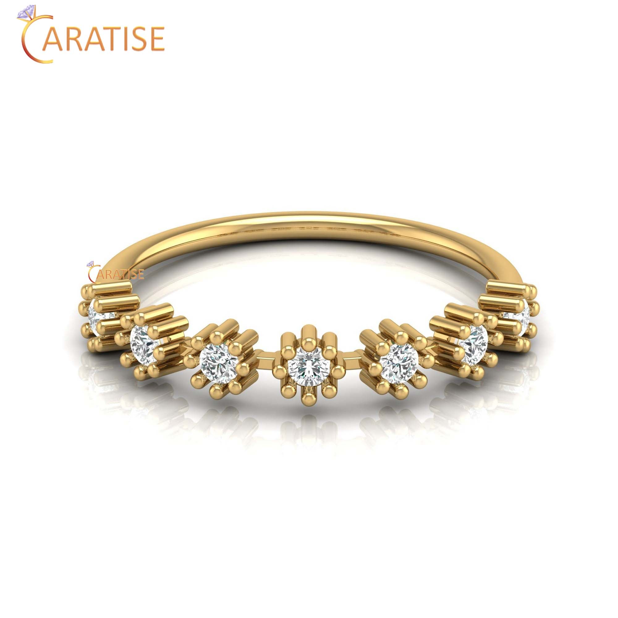 0.21 TDW Round Cut Women's Minimalist Diamond Ring