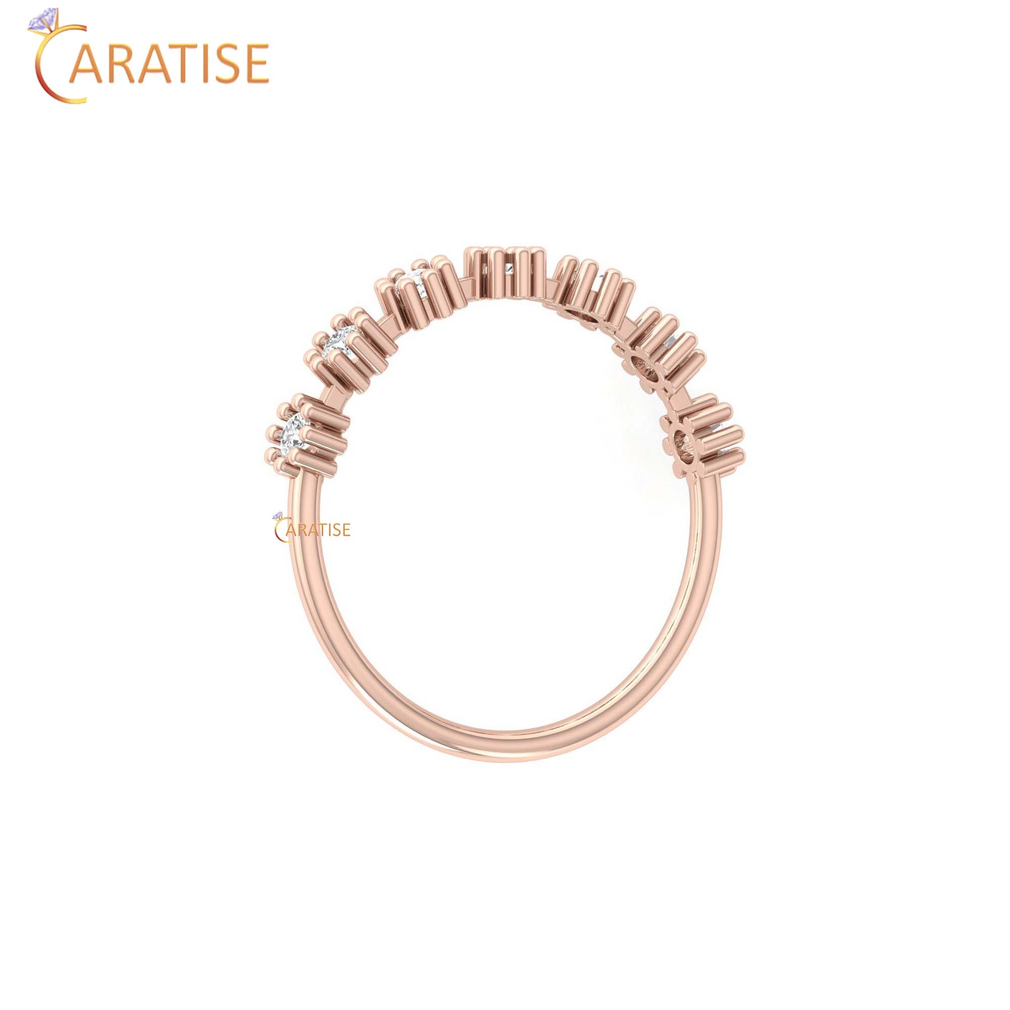 0.21 TDW Round Cut Women's Minimalist Diamond Ring