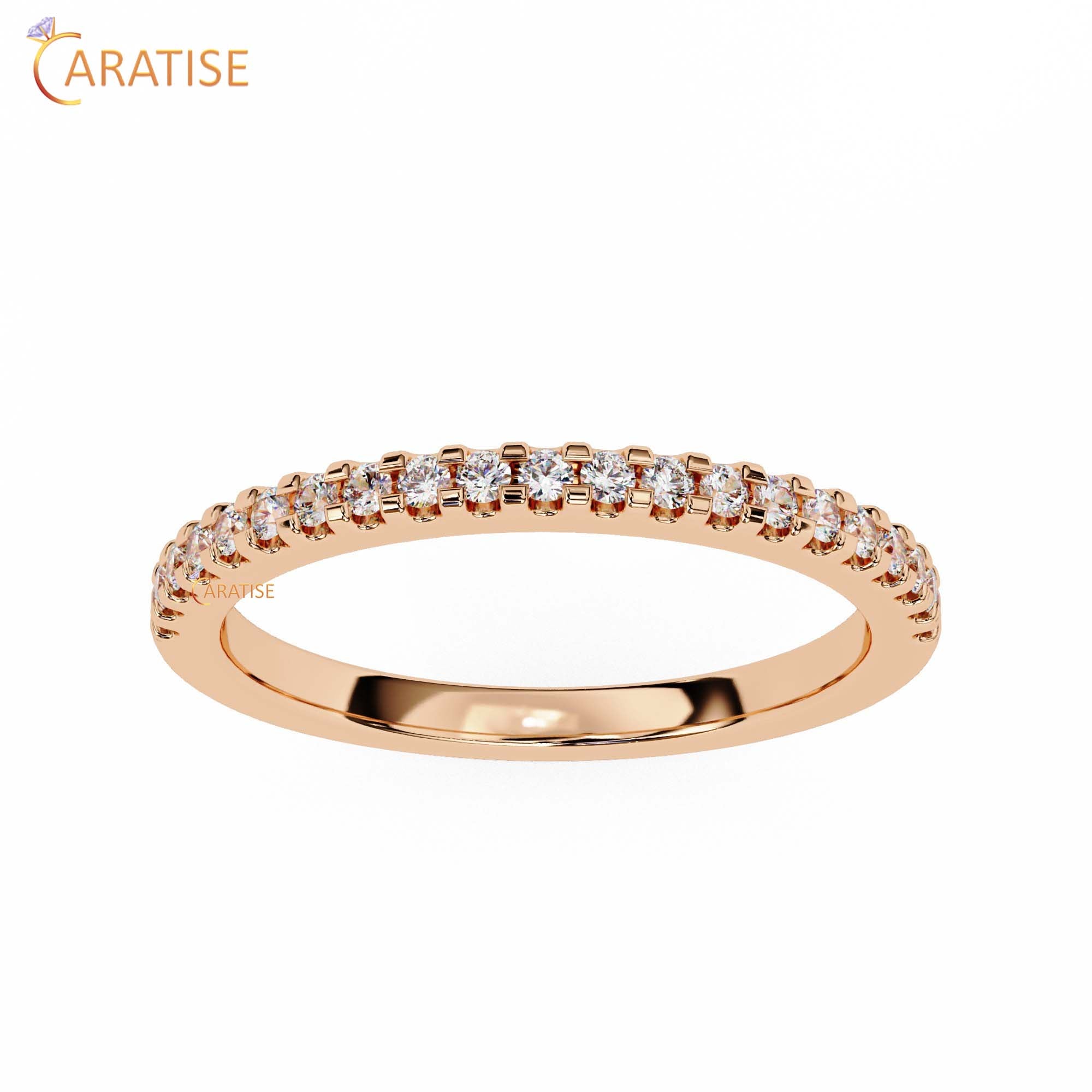 0.22 TDW Round Cut Diamond Women's Minimalist Band