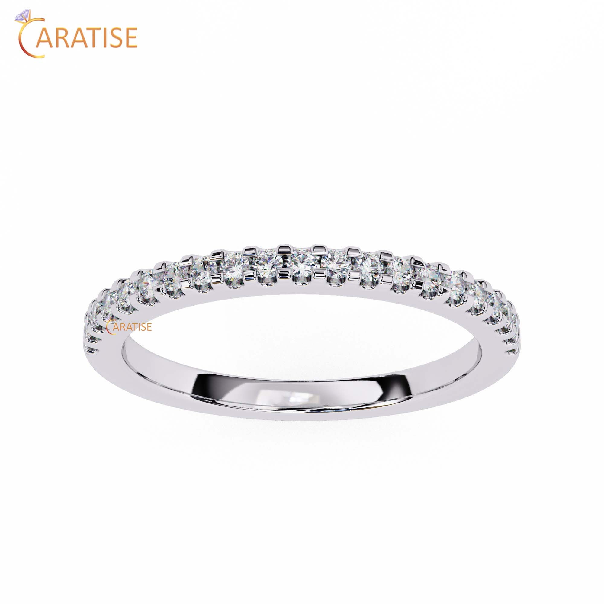0.22 TDW Round Cut Diamond Women's Minimalist Band