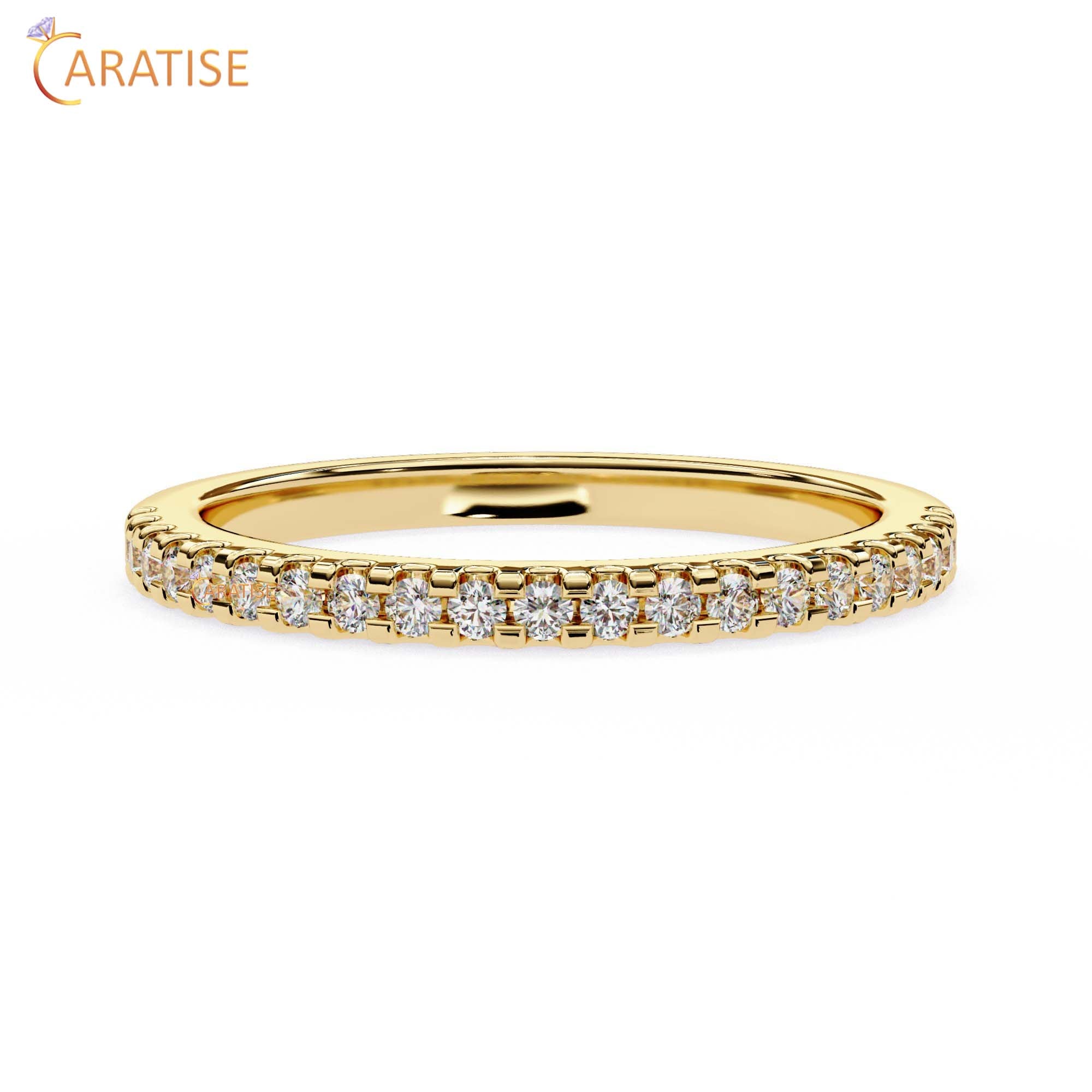 0.22 TDW Round Cut Diamond Women's Minimalist Band