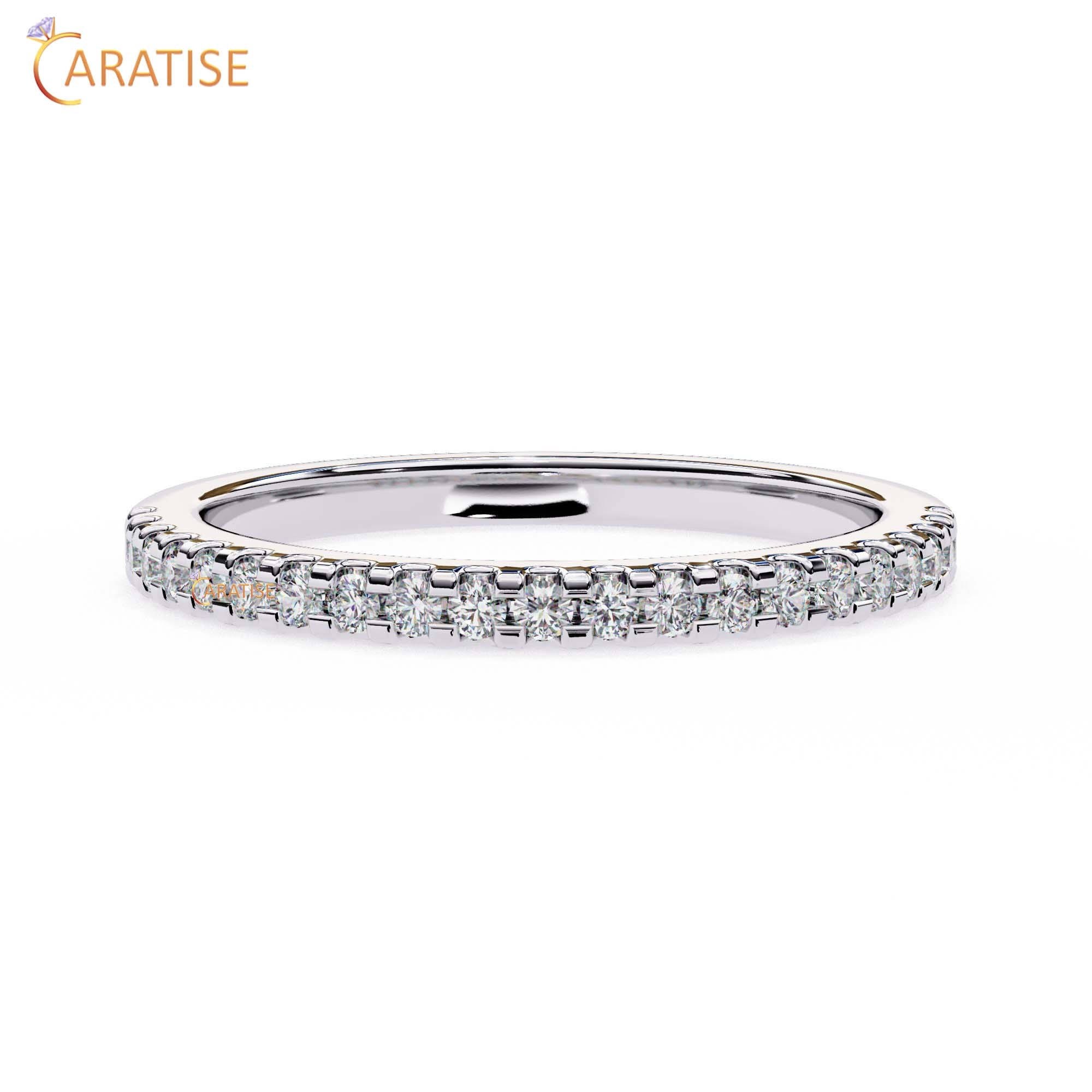 0.22 TDW Round Cut Diamond Women's Minimalist Band