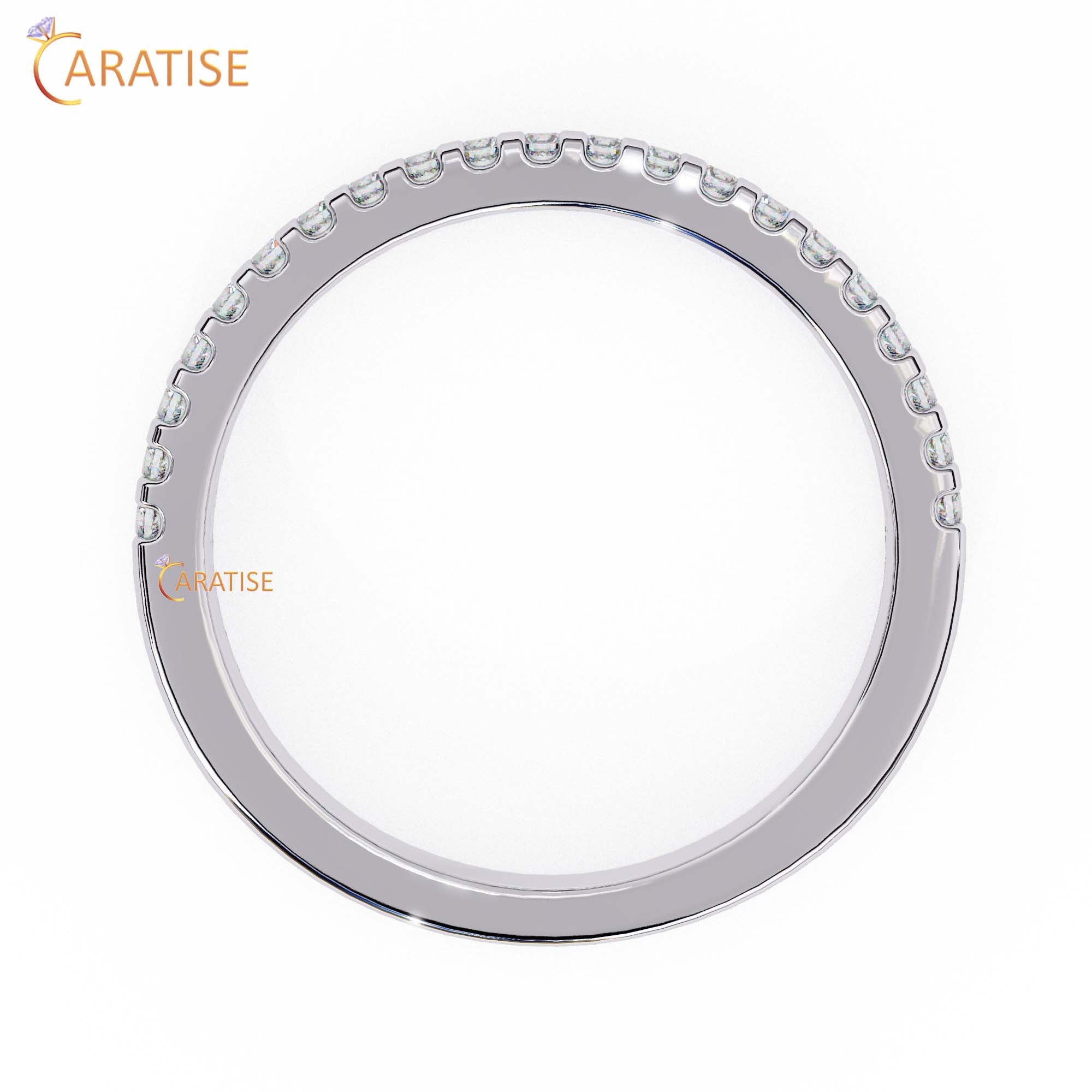 0.22 TDW Round Cut Diamond Women's Minimalist Band