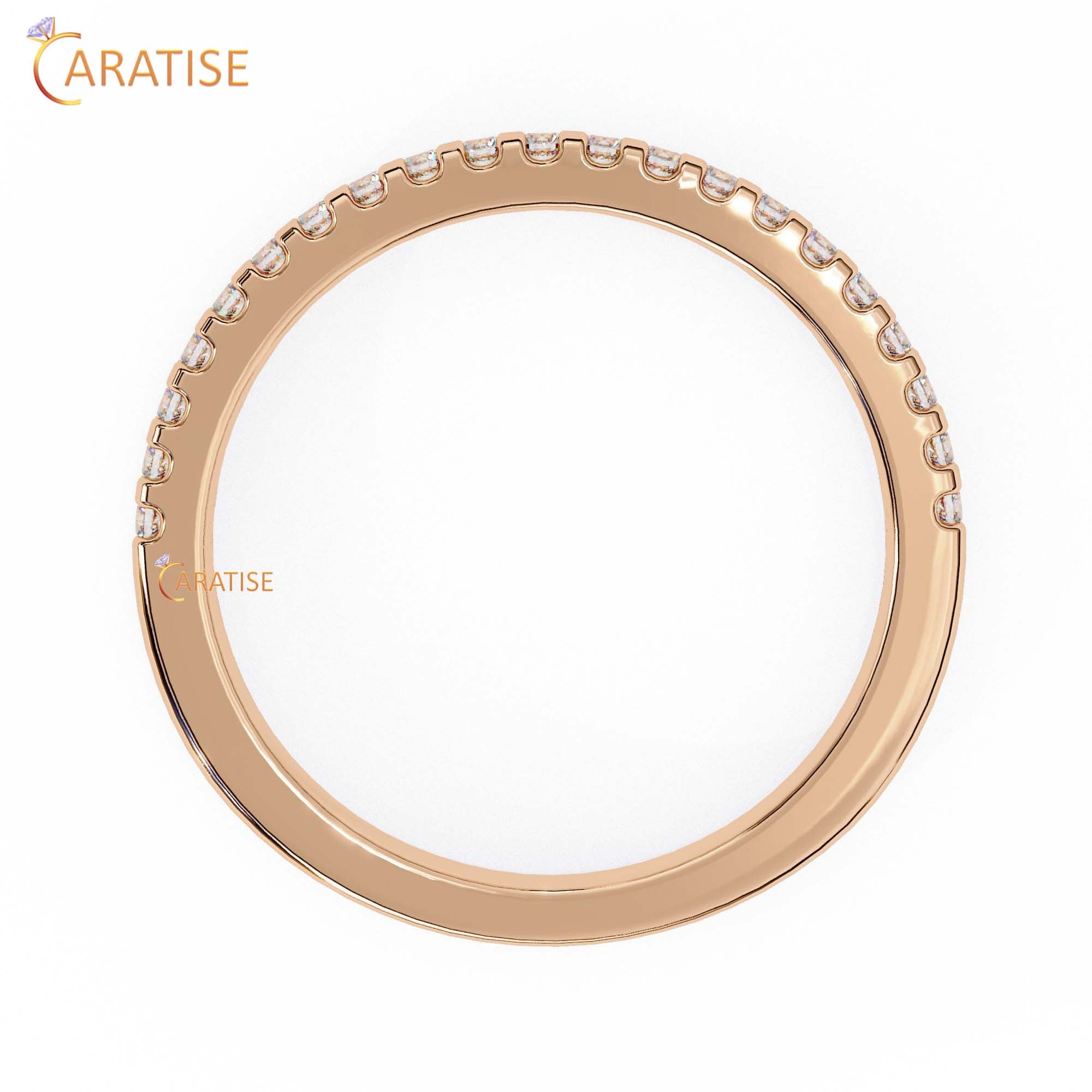 0.22 TDW Round Cut Diamond Women's Minimalist Band