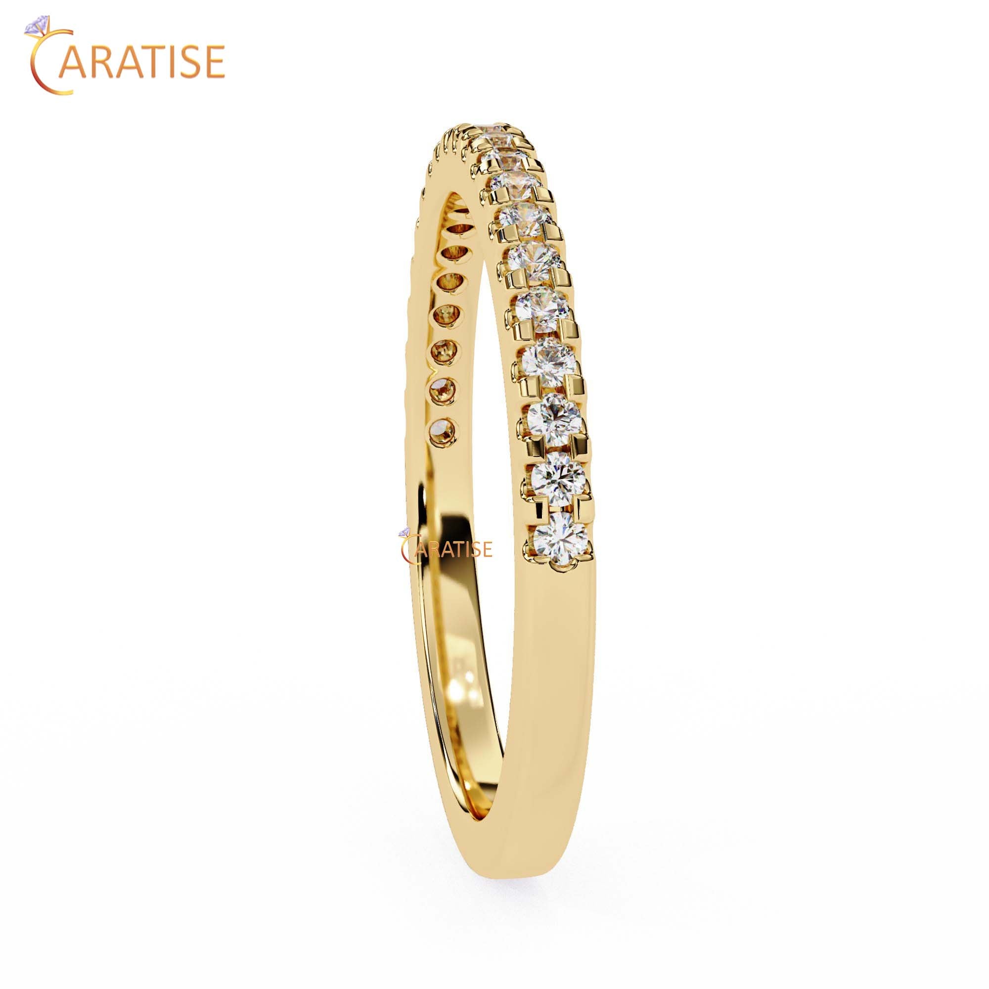 0.22 TDW Round Cut Diamond Women's Minimalist Band