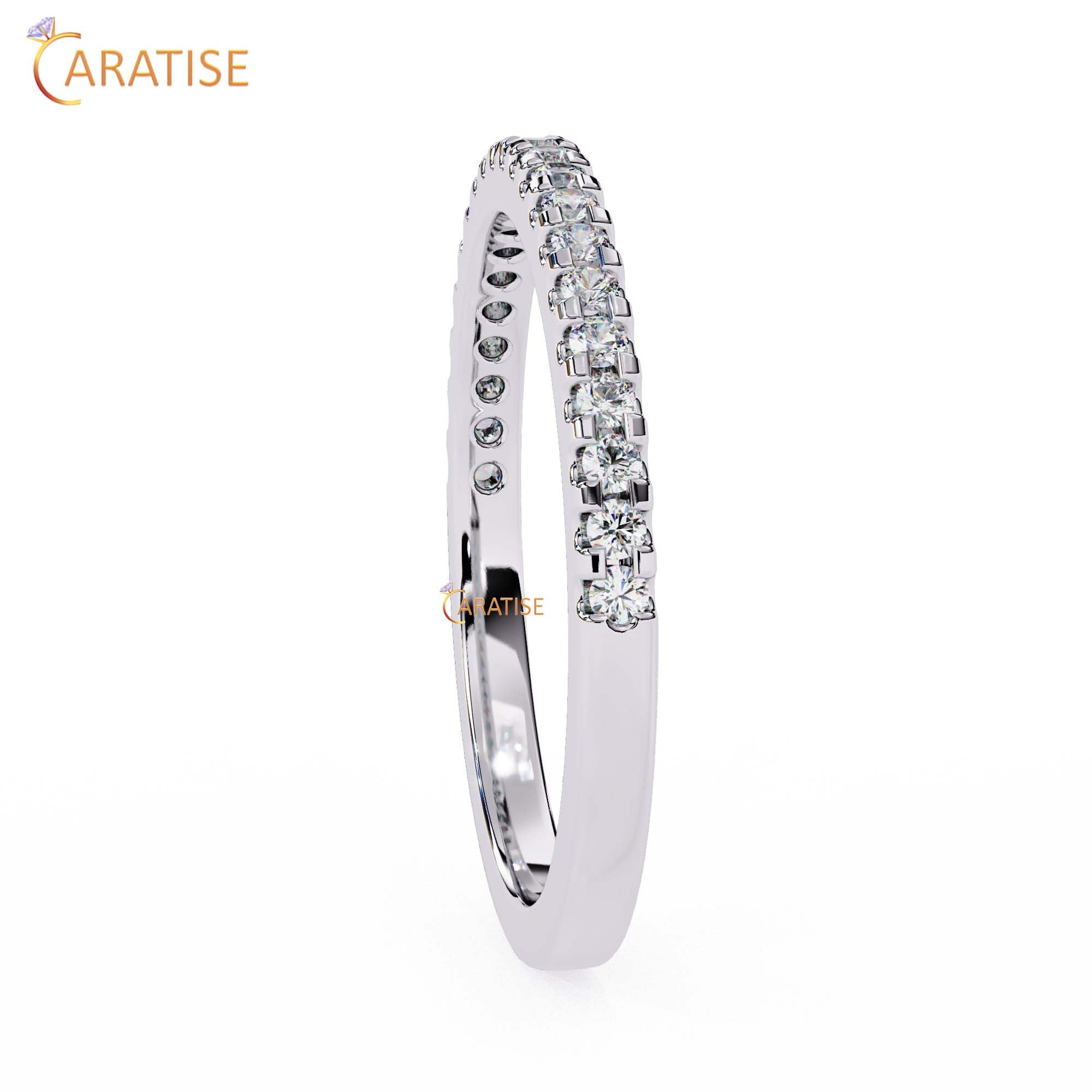 0.22 TDW Round Cut Diamond Women's Minimalist Band