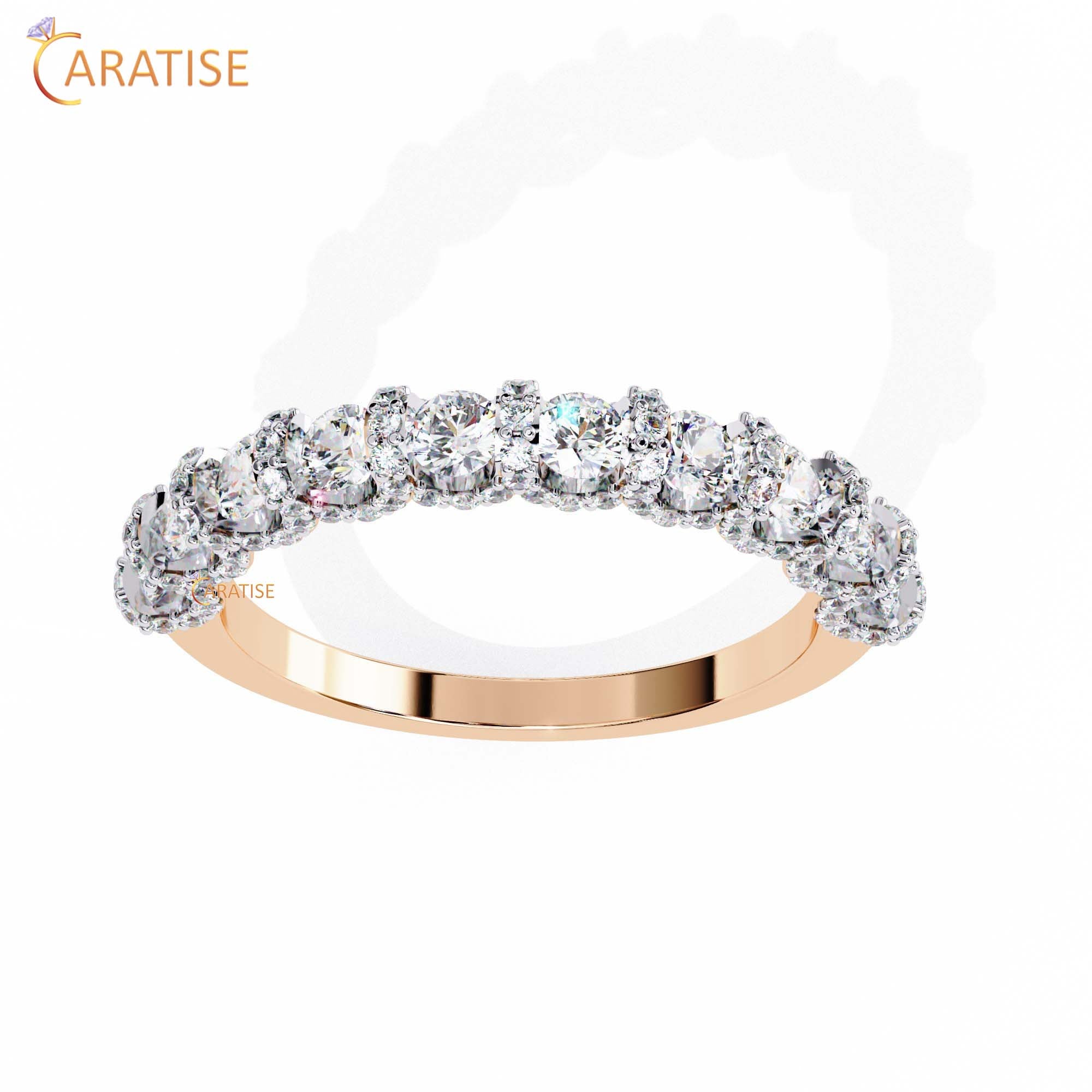 0.93 TDW Round Cut Minimalist Diamond Women's Ring