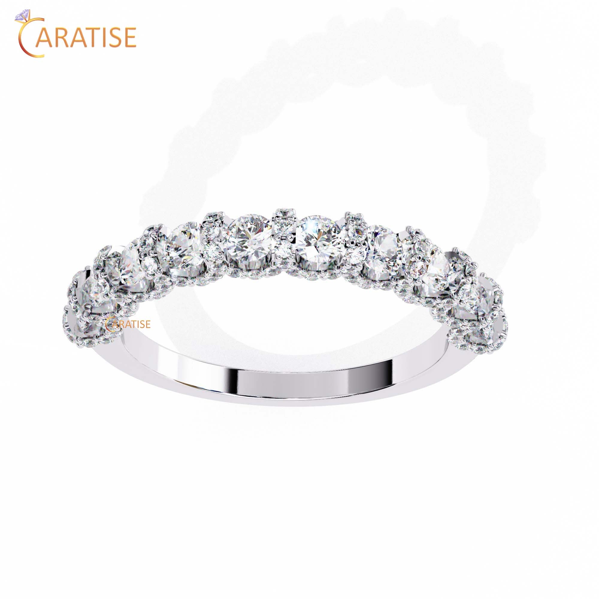 0.93 TDW Round Cut Minimalist Diamond Women's Ring