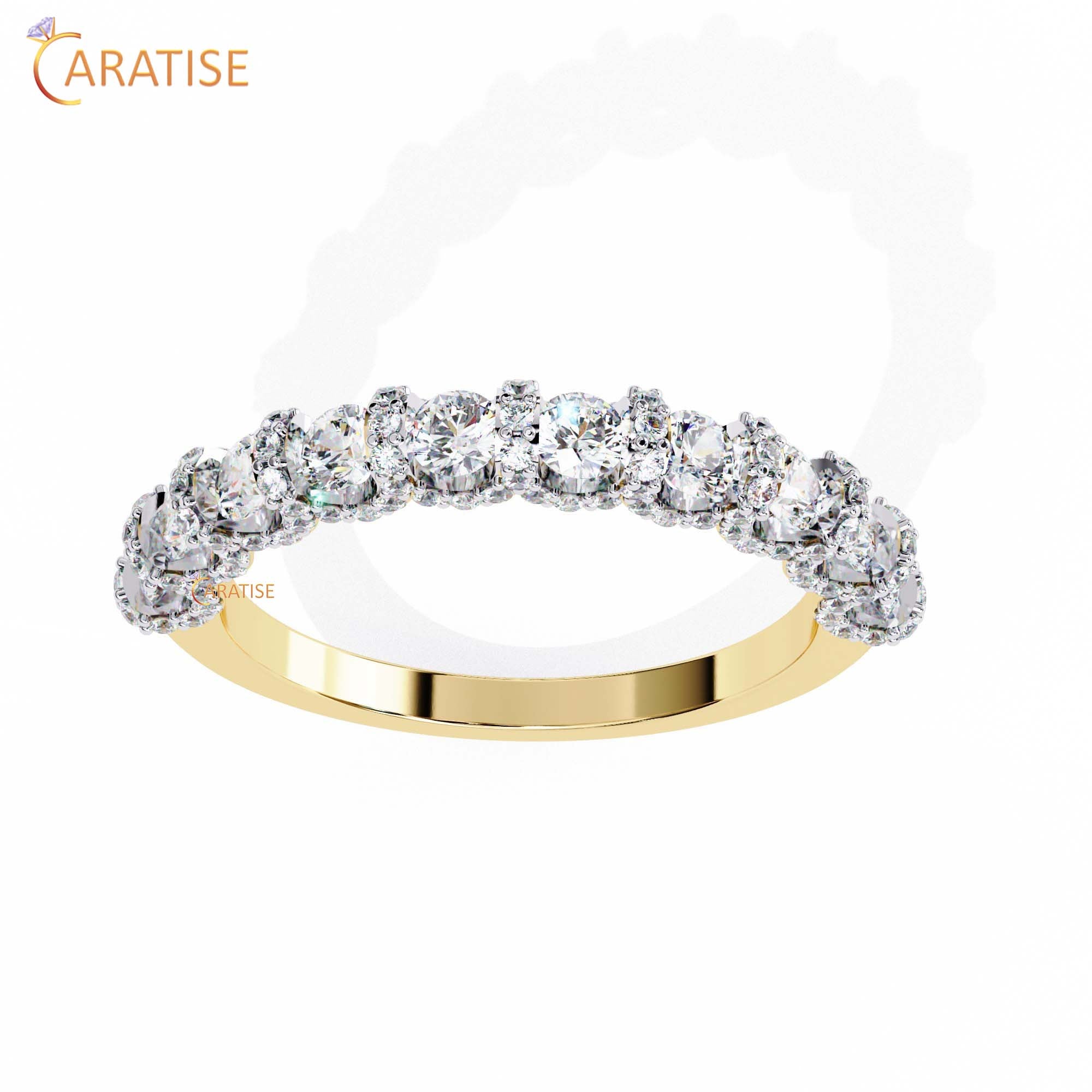 0.93 TDW Round Cut Minimalist Diamond Women's Ring