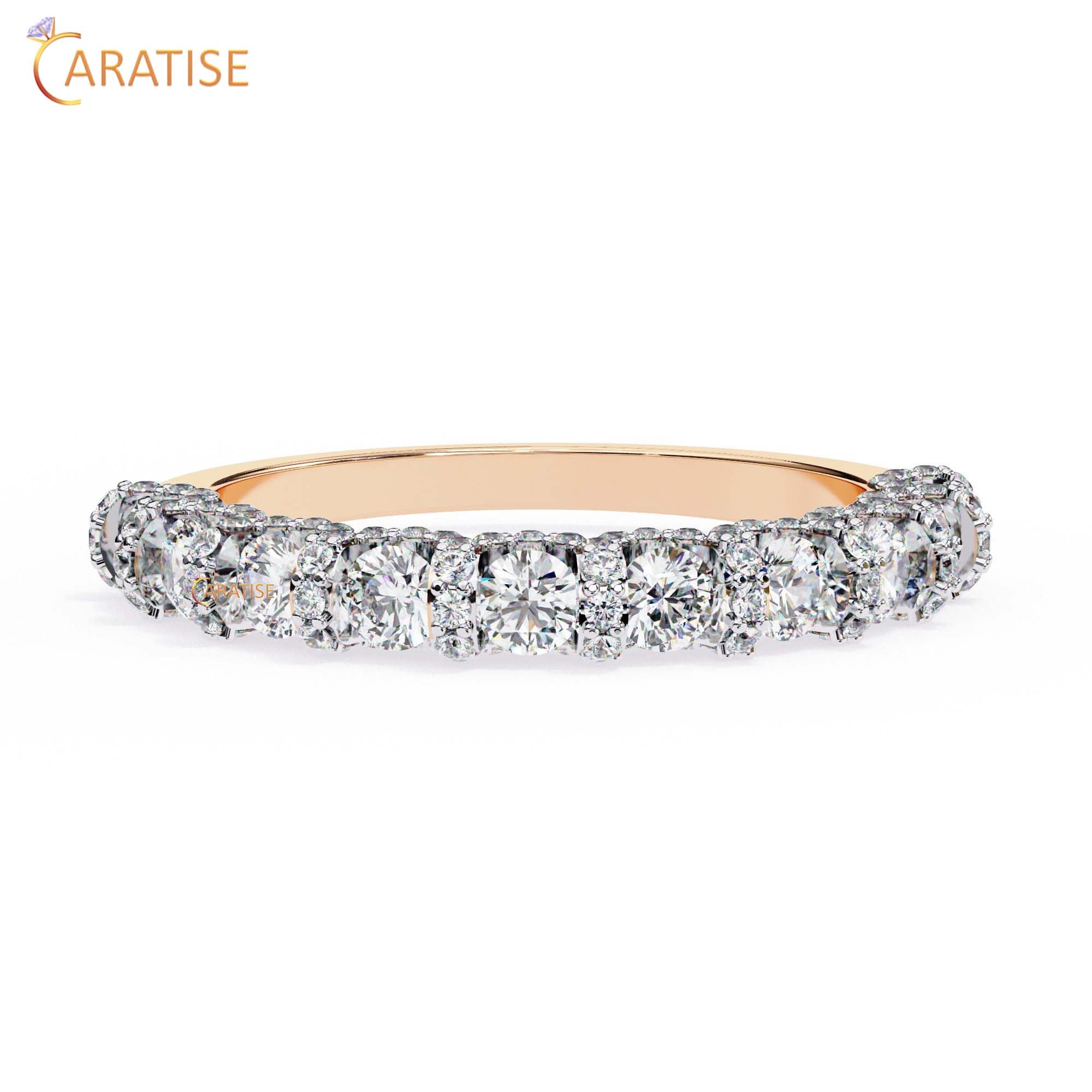0.93 TDW Round Cut Minimalist Diamond Women's Ring