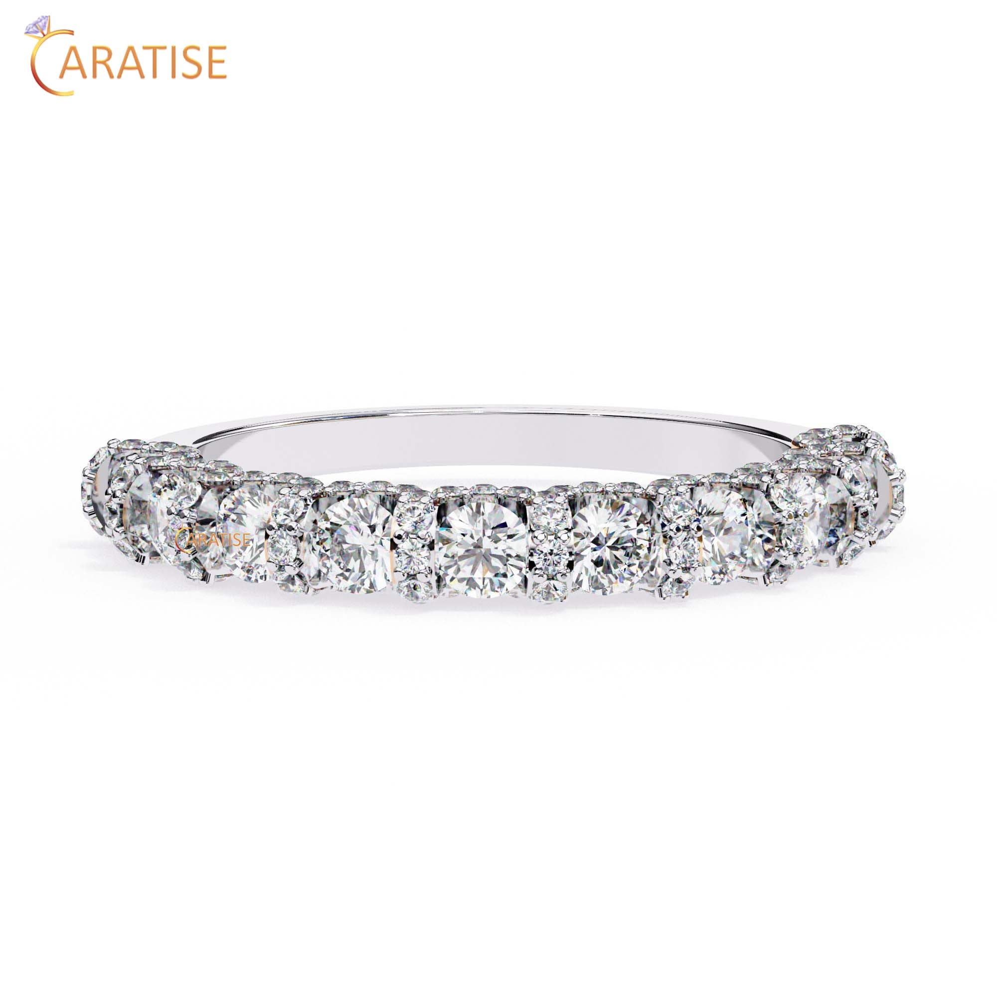 0.93 TDW Round Cut Minimalist Diamond Women's Ring