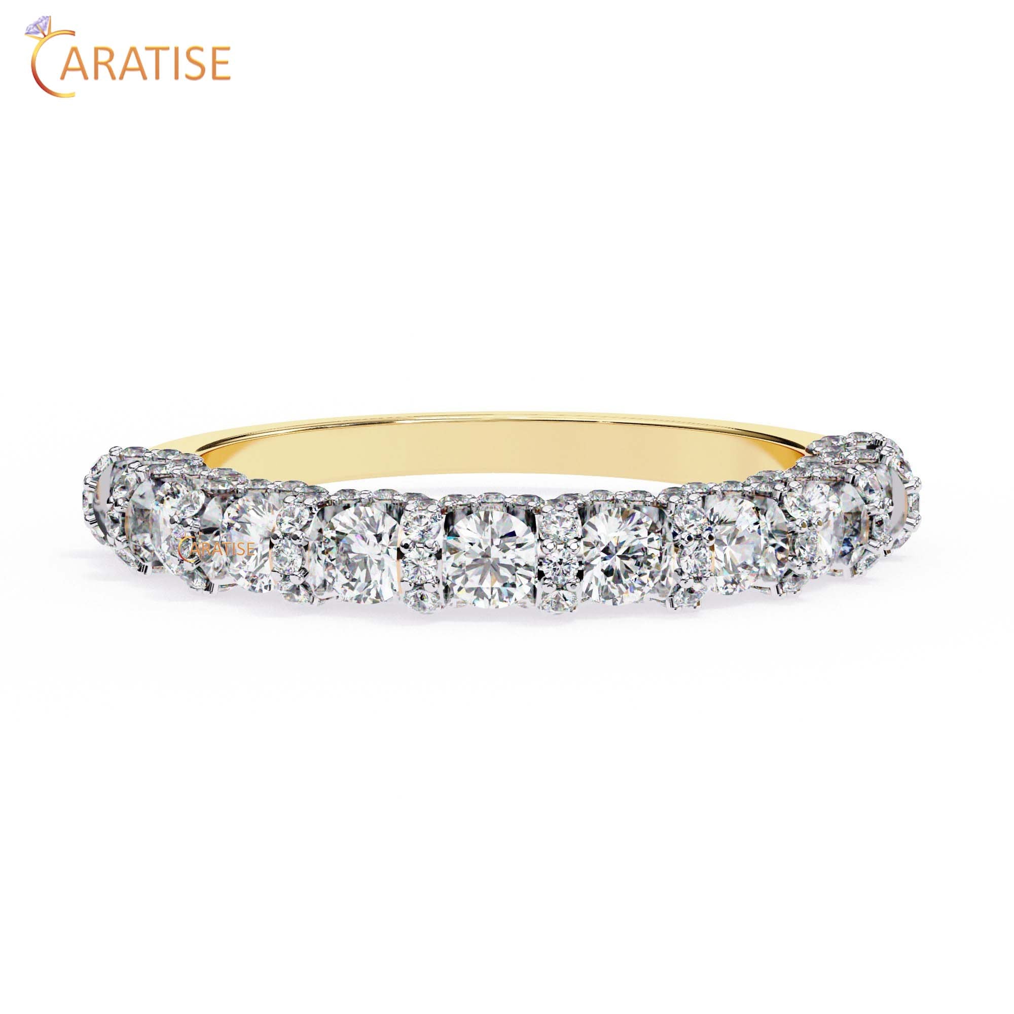 0.93 TDW Round Cut Minimalist Diamond Women's Ring