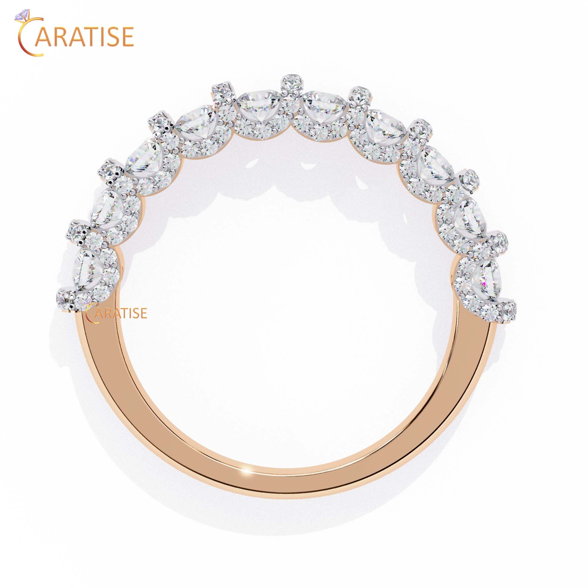 0.93 TDW Round Cut Minimalist Diamond Women's Ring