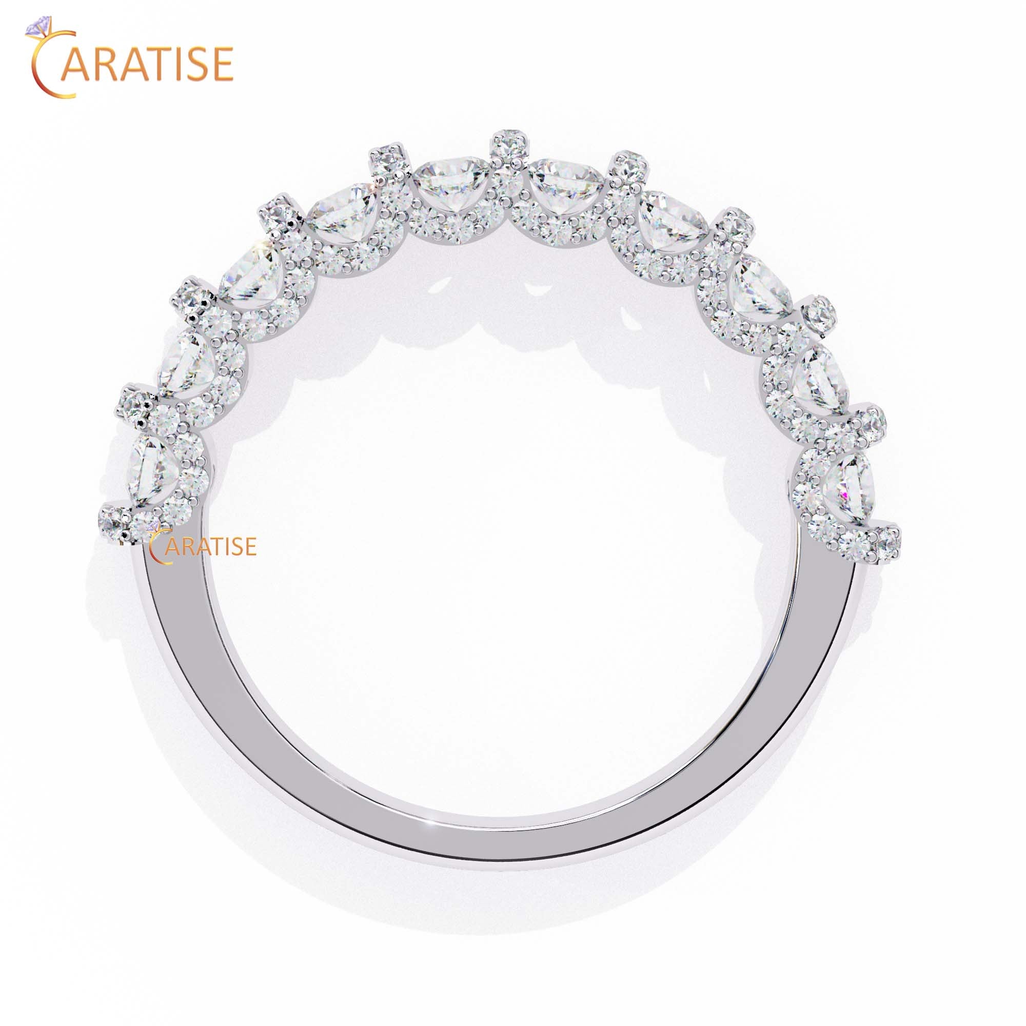 0.93 TDW Round Cut Minimalist Diamond Women's Ring