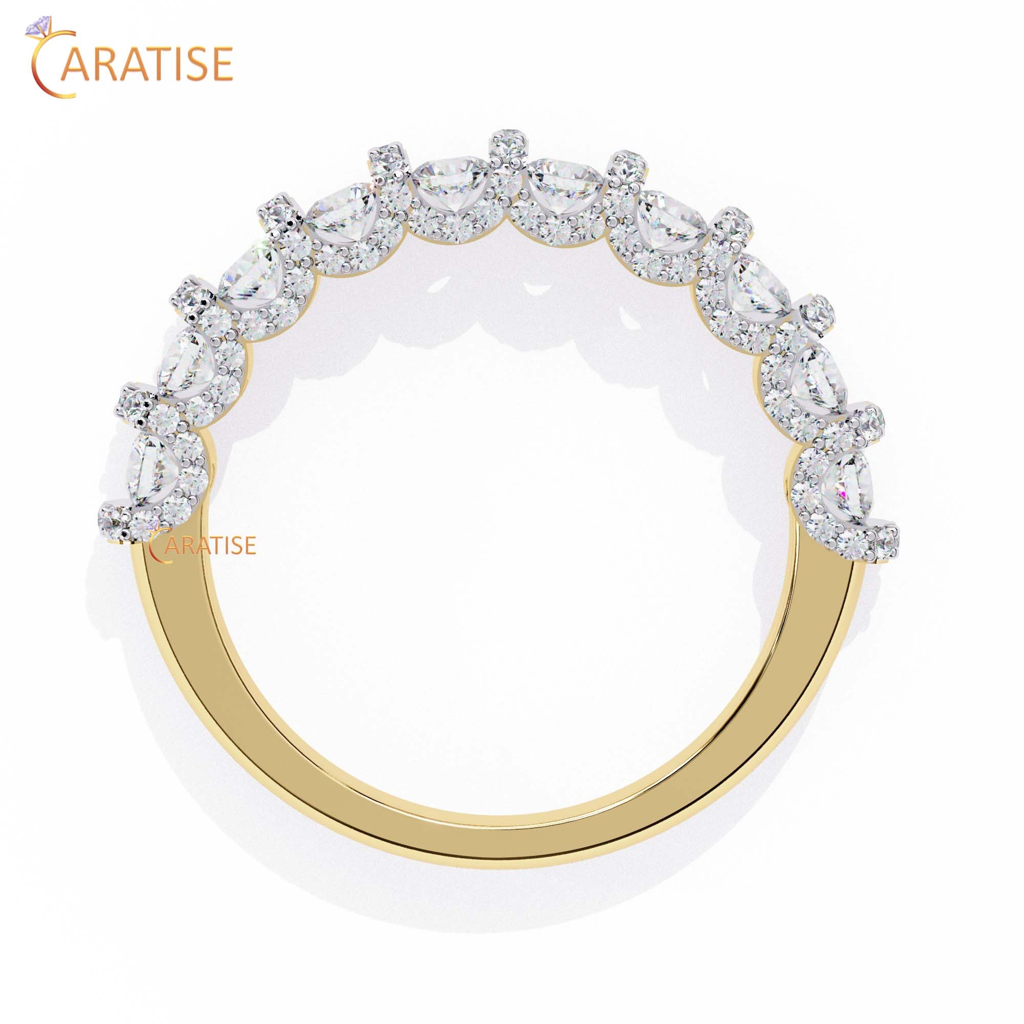 0.93 TDW Round Cut Minimalist Diamond Women's Ring