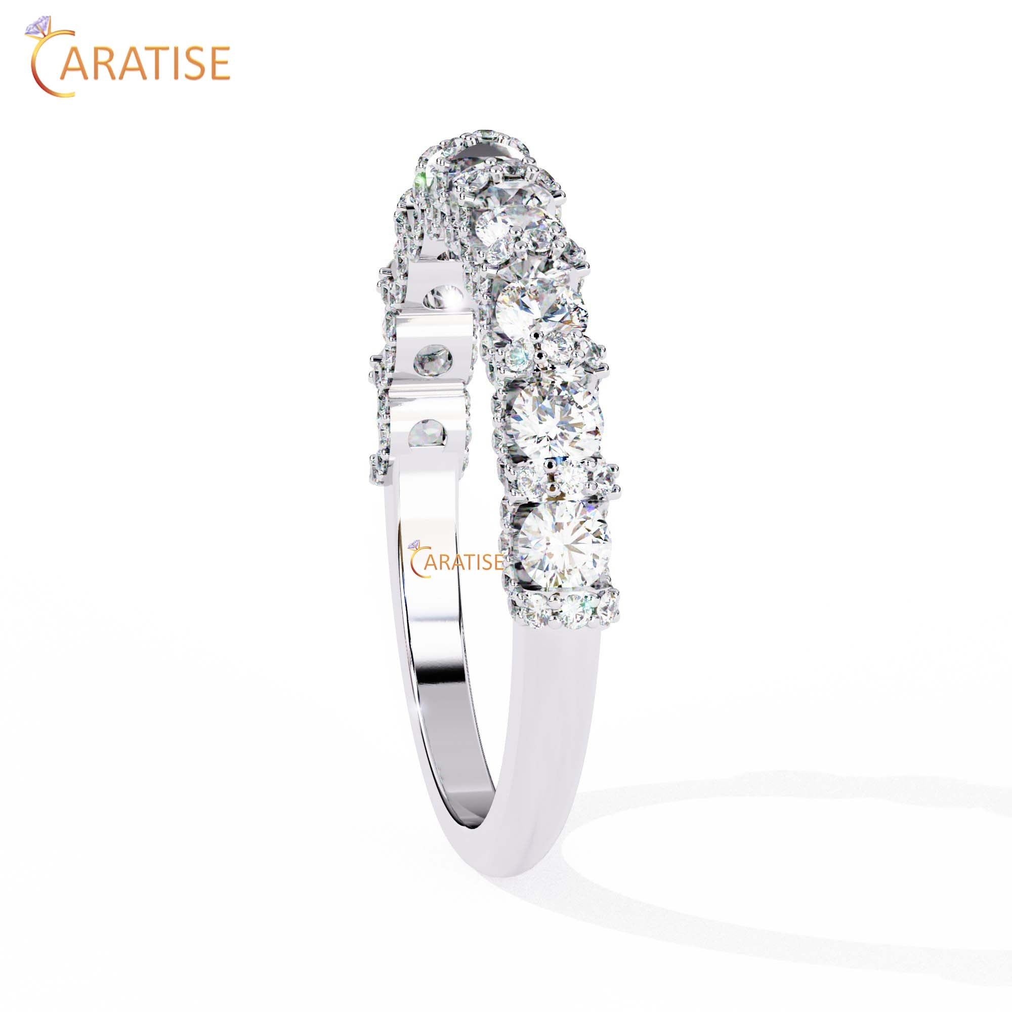 0.93 TDW Round Cut Minimalist Diamond Women's Ring