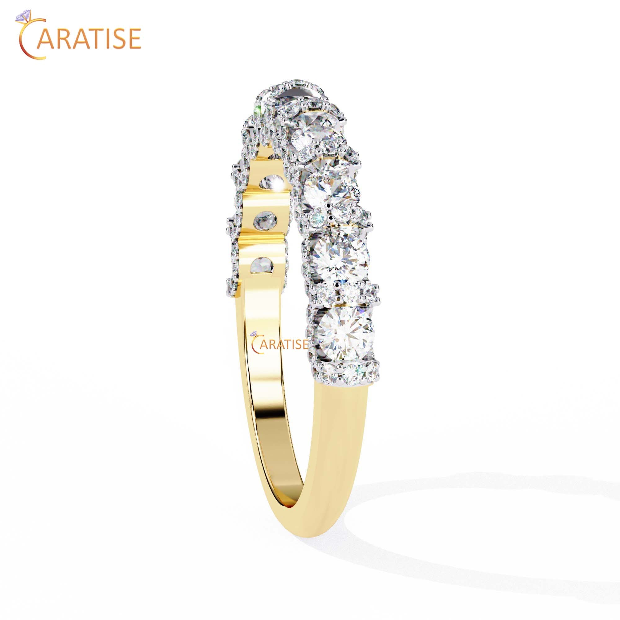 0.93 TDW Round Cut Minimalist Diamond Women's Ring