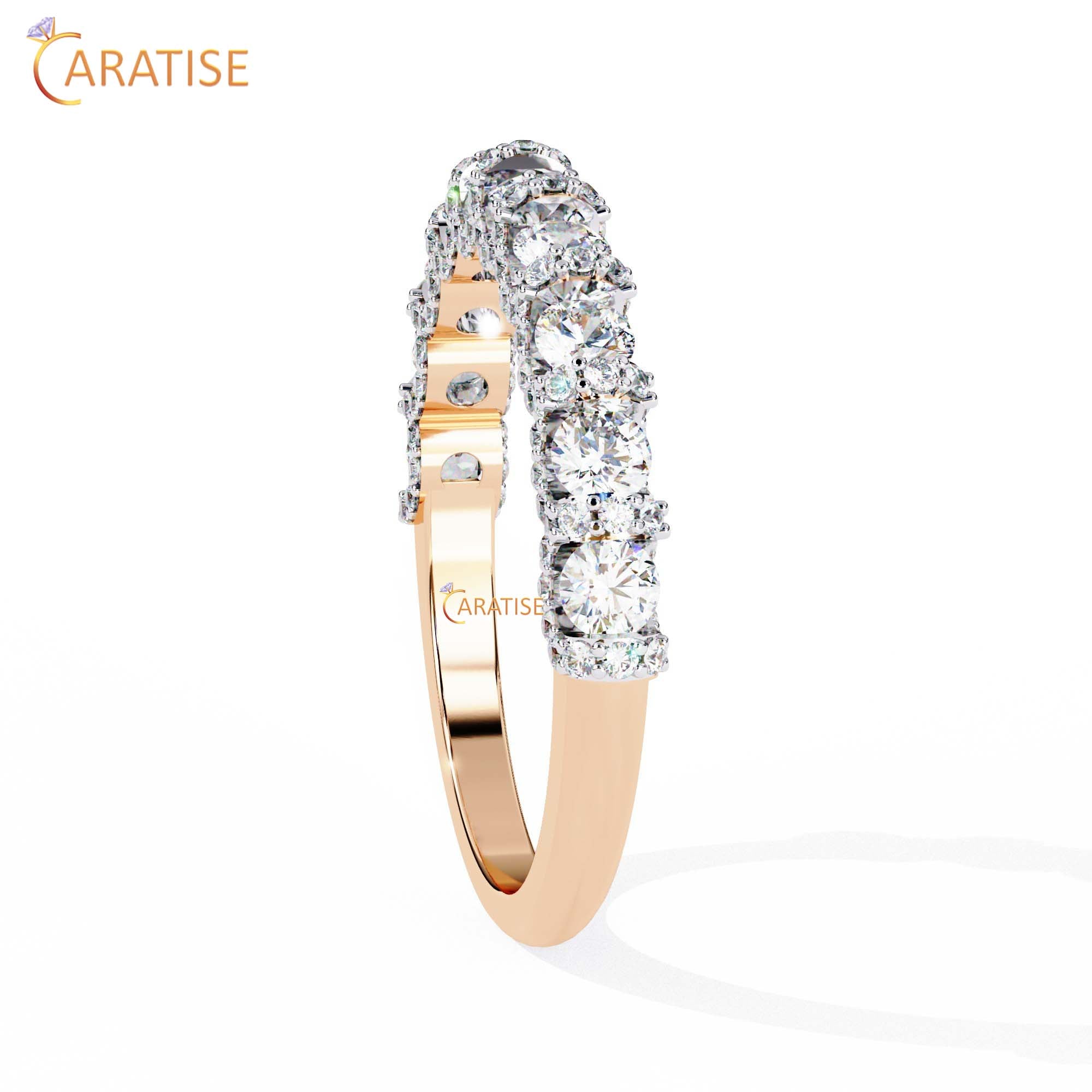 0.93 TDW Round Cut Minimalist Diamond Women's Ring