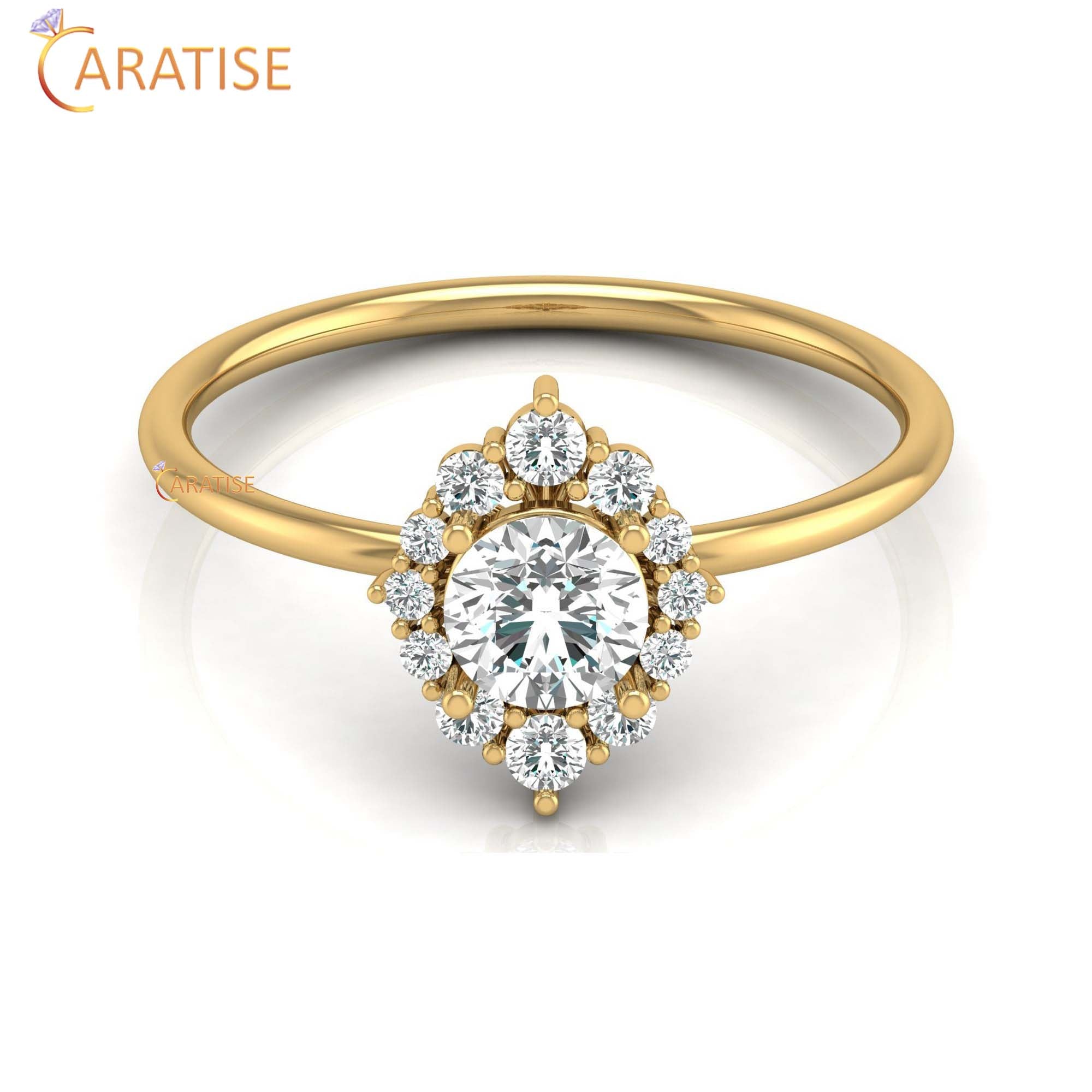 0.65 TDW Round Cut Women's Minimalist Diamond Ring