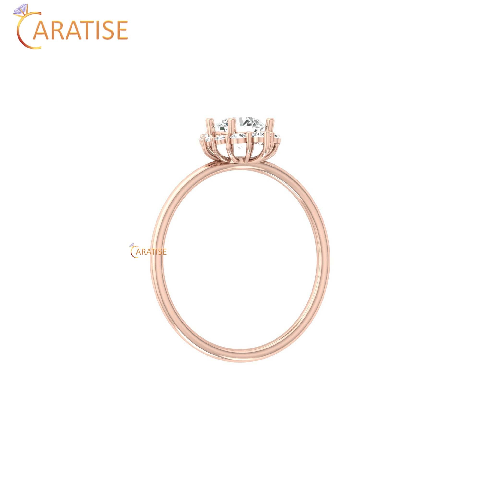 0.65 TDW Round Cut Women's Minimalist Diamond Ring