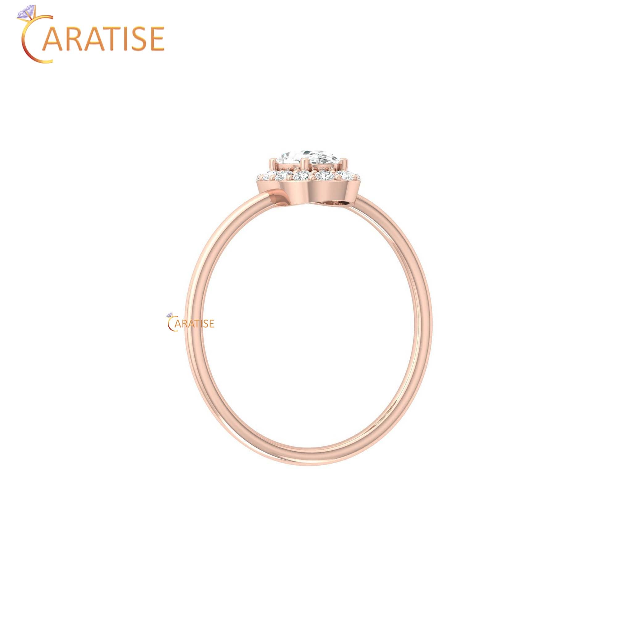 0.47 TDW Oval & Round Cut Minimalist Diamond Ring