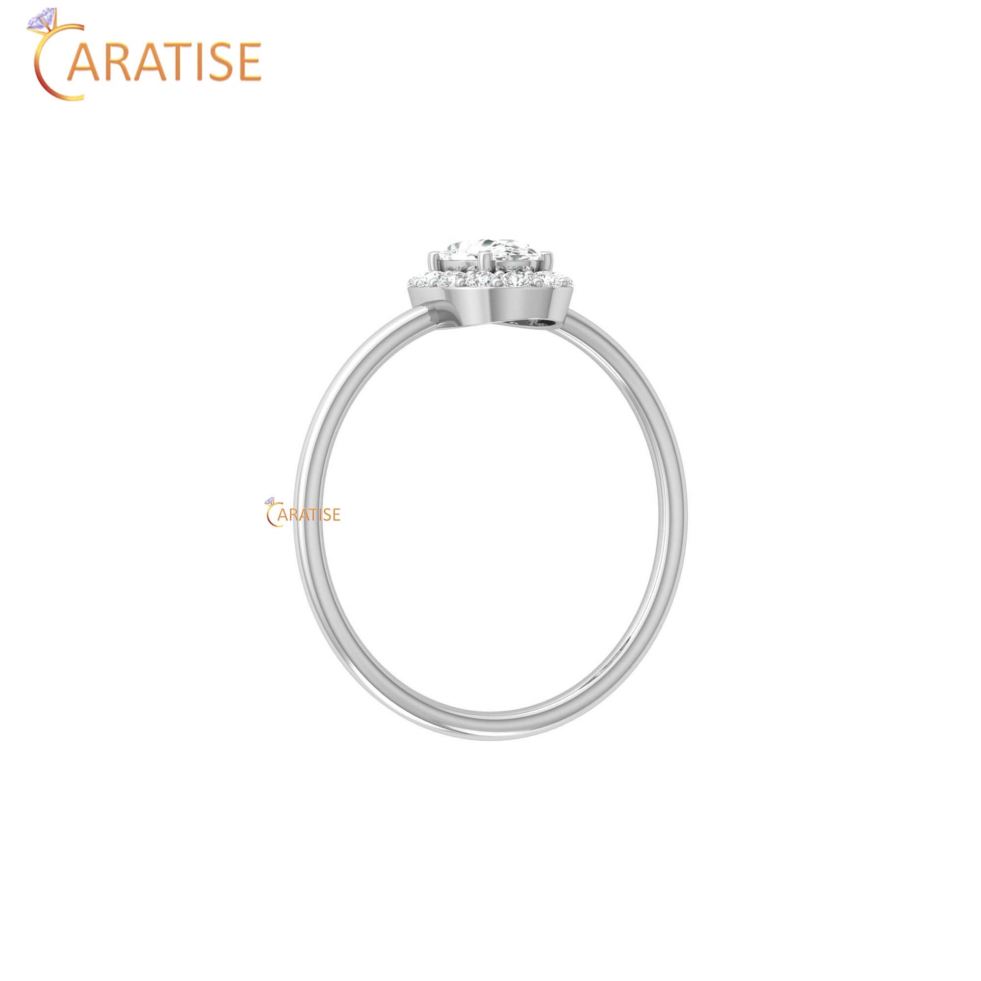 0.47 TDW Oval & Round Cut Minimalist Diamond Ring