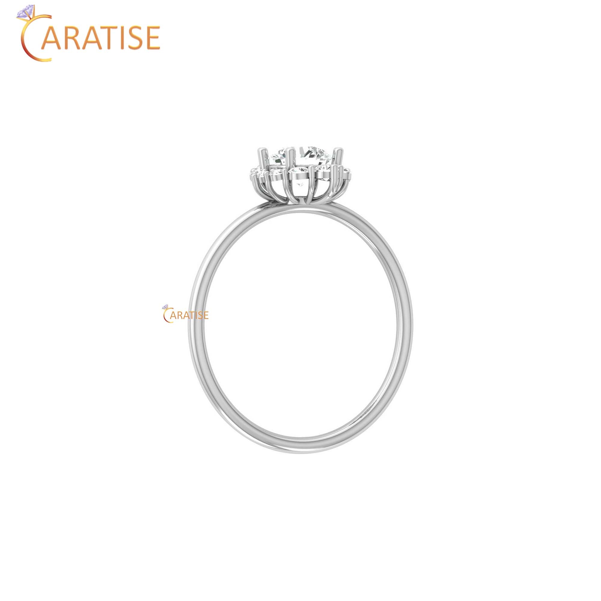 0.65 TDW Round Cut Women's Minimalist Diamond Ring