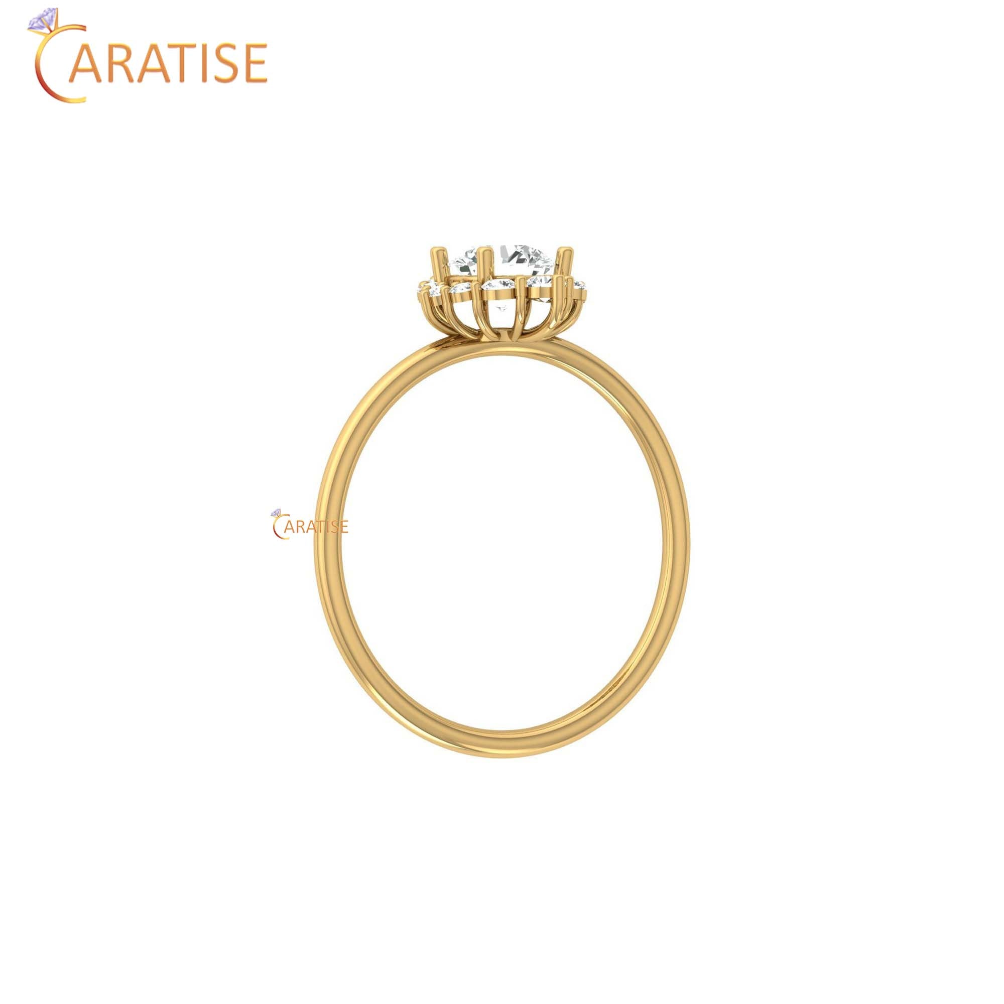 0.65 TDW Round Cut Women's Minimalist Diamond Ring