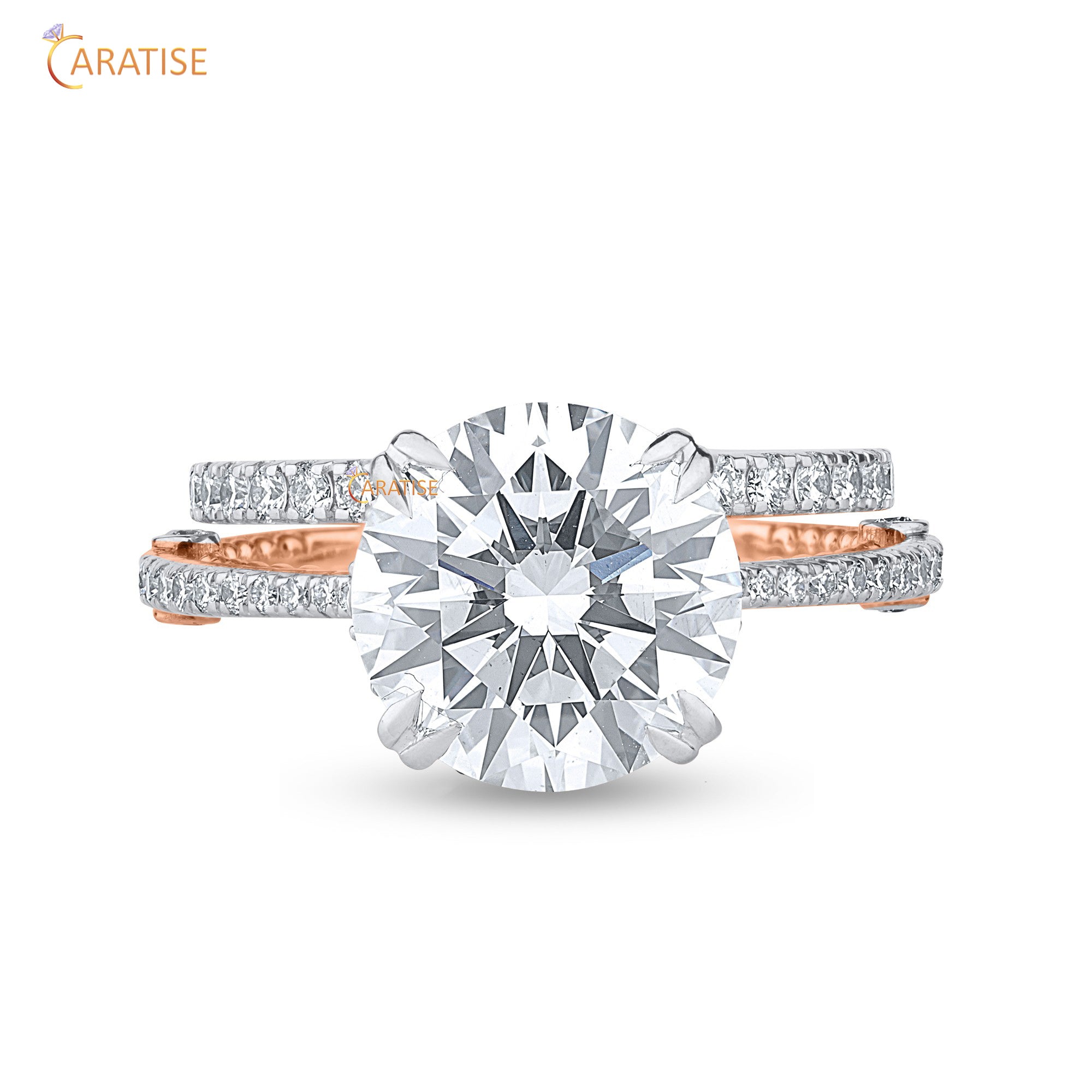 4.88 TDW Round Cut Diamond Women's Ring with Band 925 Silver