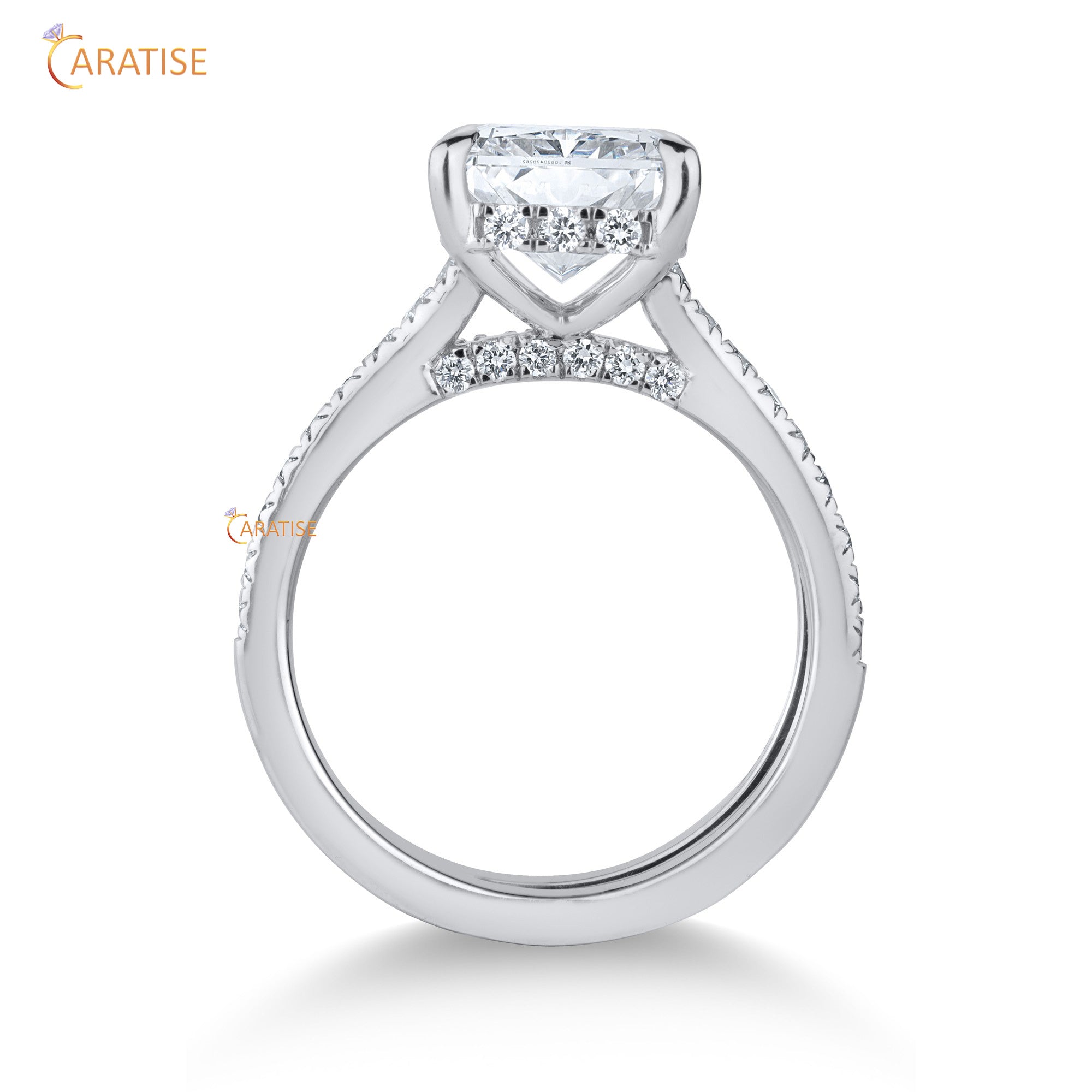 5.18 TDW Radiant & Round Cut Diamond Women's Ring with Band 925 Silver