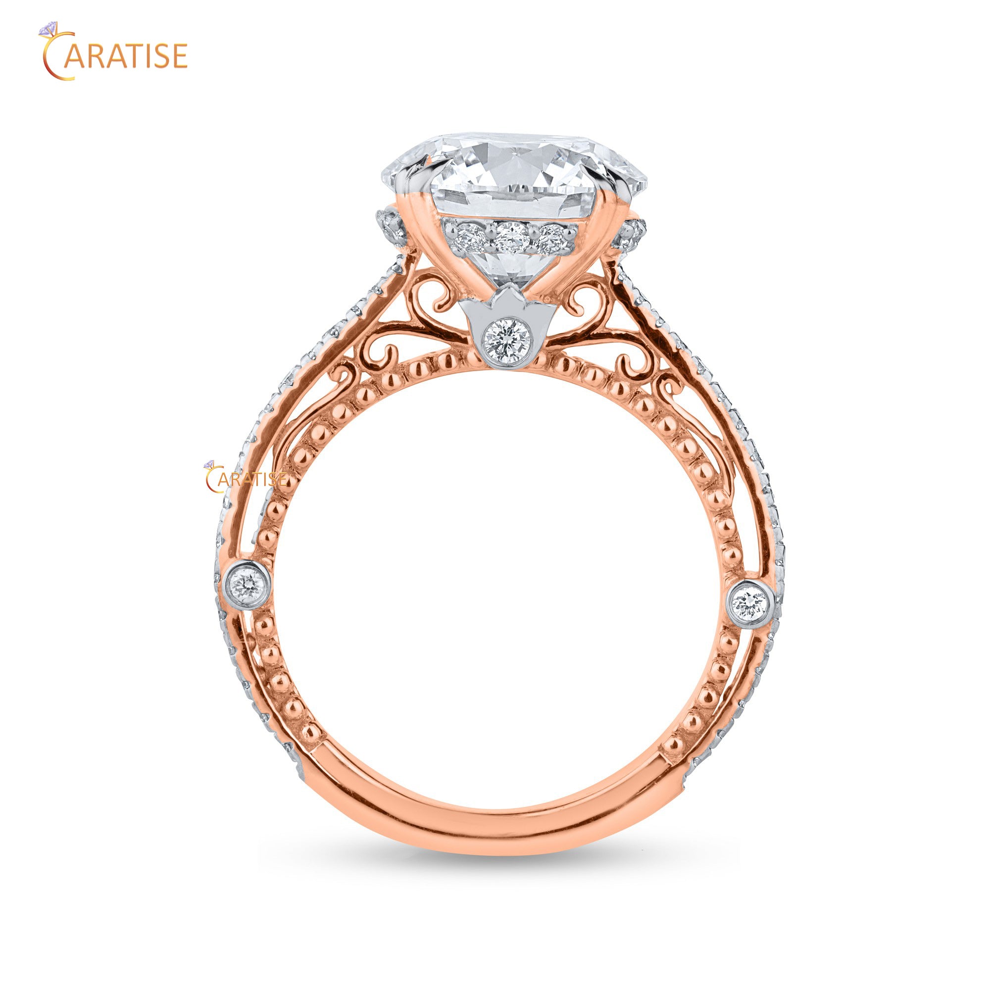 4.88 TDW Round Cut Diamond Women's Ring with Band 925 Silver