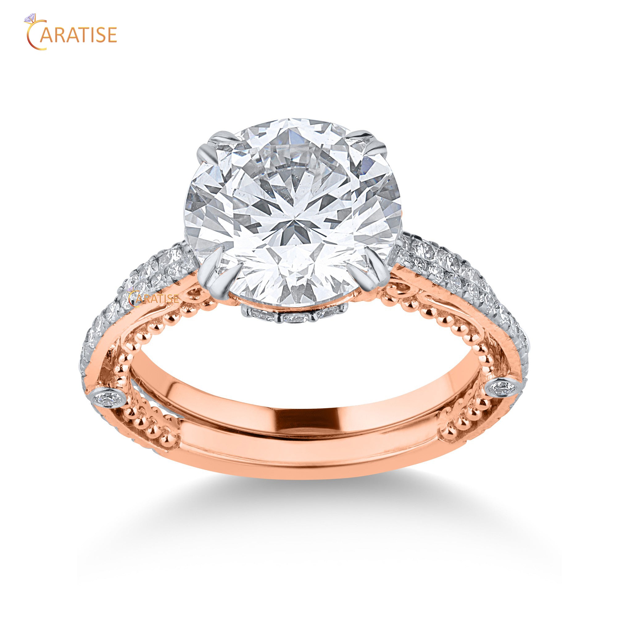 4.88 TDW Round Cut Diamond Women's Ring with Band 925 Silver