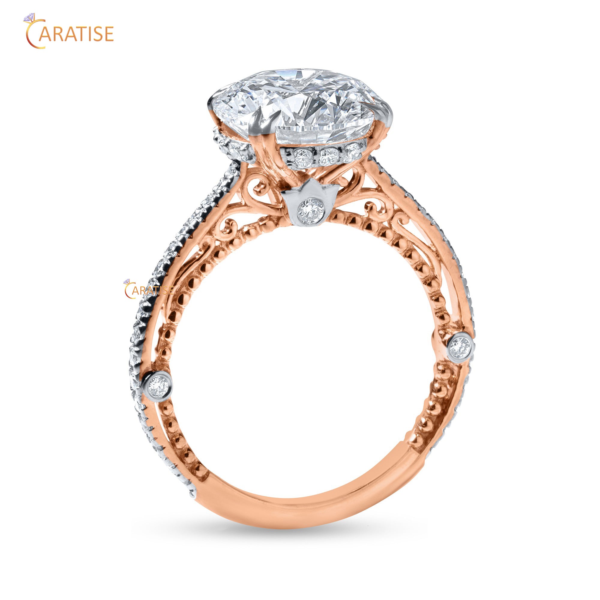 4.88 TDW Round Cut Diamond Women's Ring with Band 925 Silver