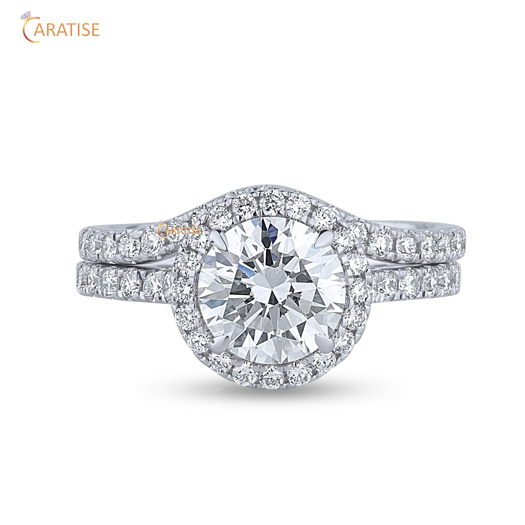 1.82 TDW Round Cut Diamond Ring with Band 925 Silver