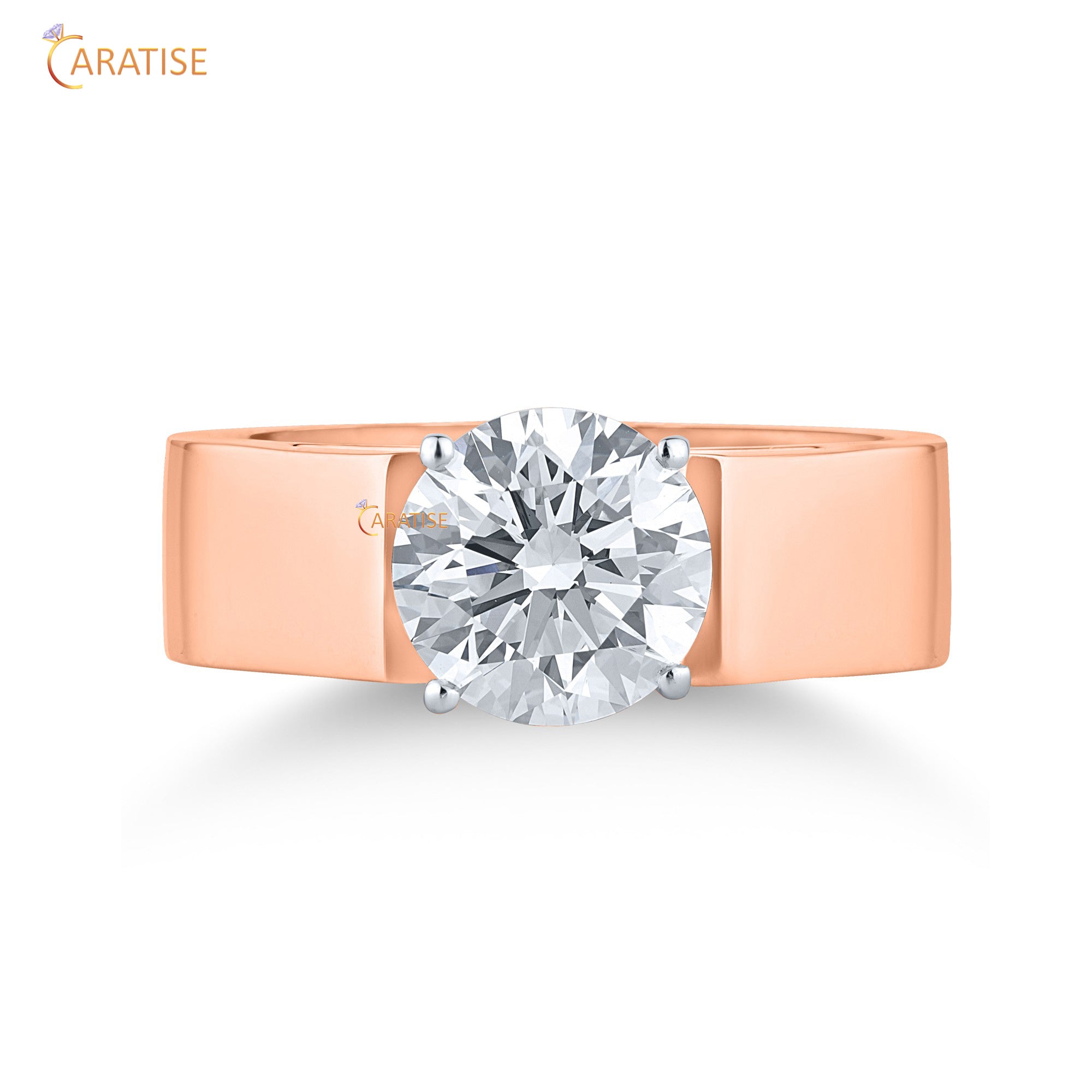 2.30 TDW Round Cut Mossiante Diamond Women's Solitaire Ring 925 Silver