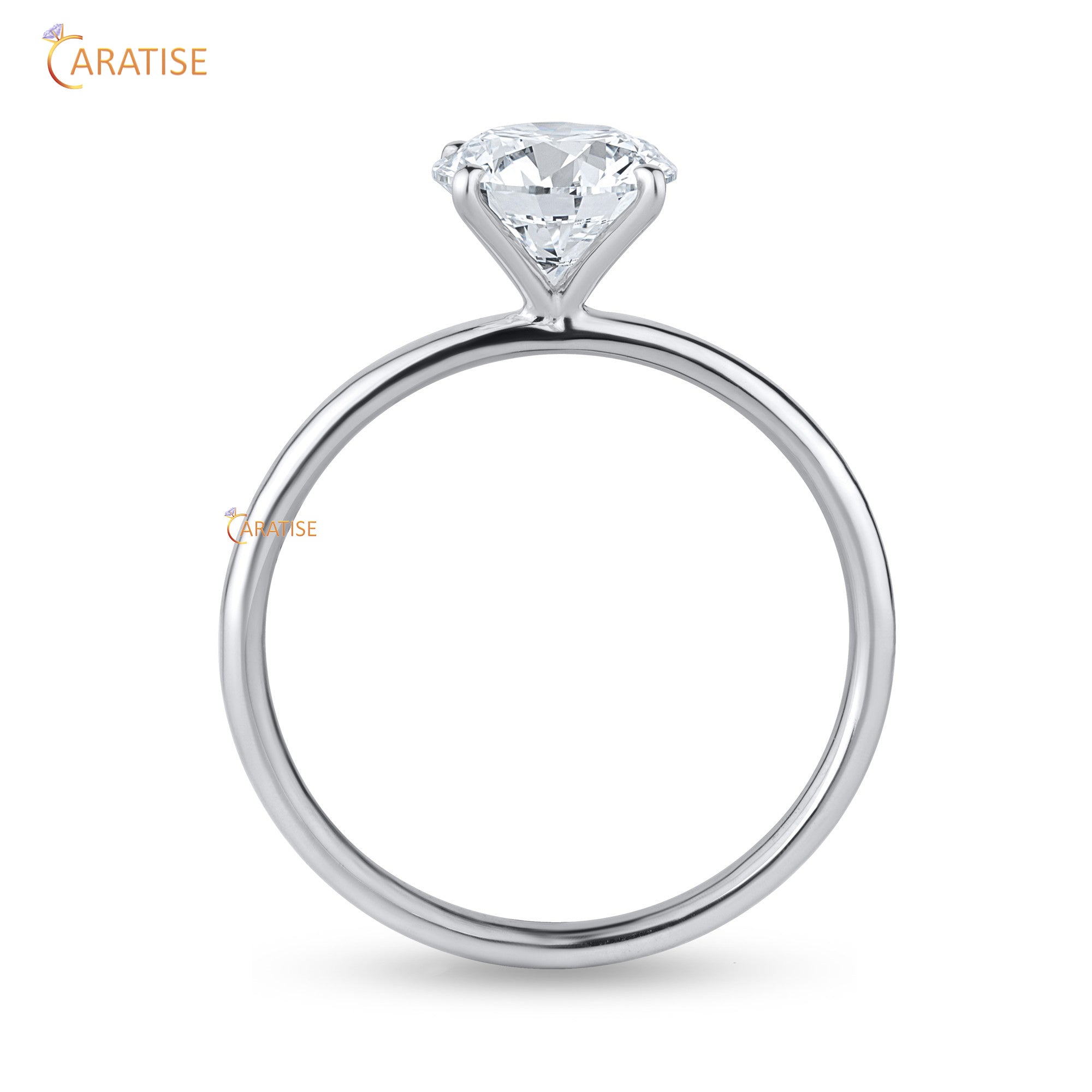 1.25 TDW Round Cut Diamond Women's Solitaire Ring 925 Silver