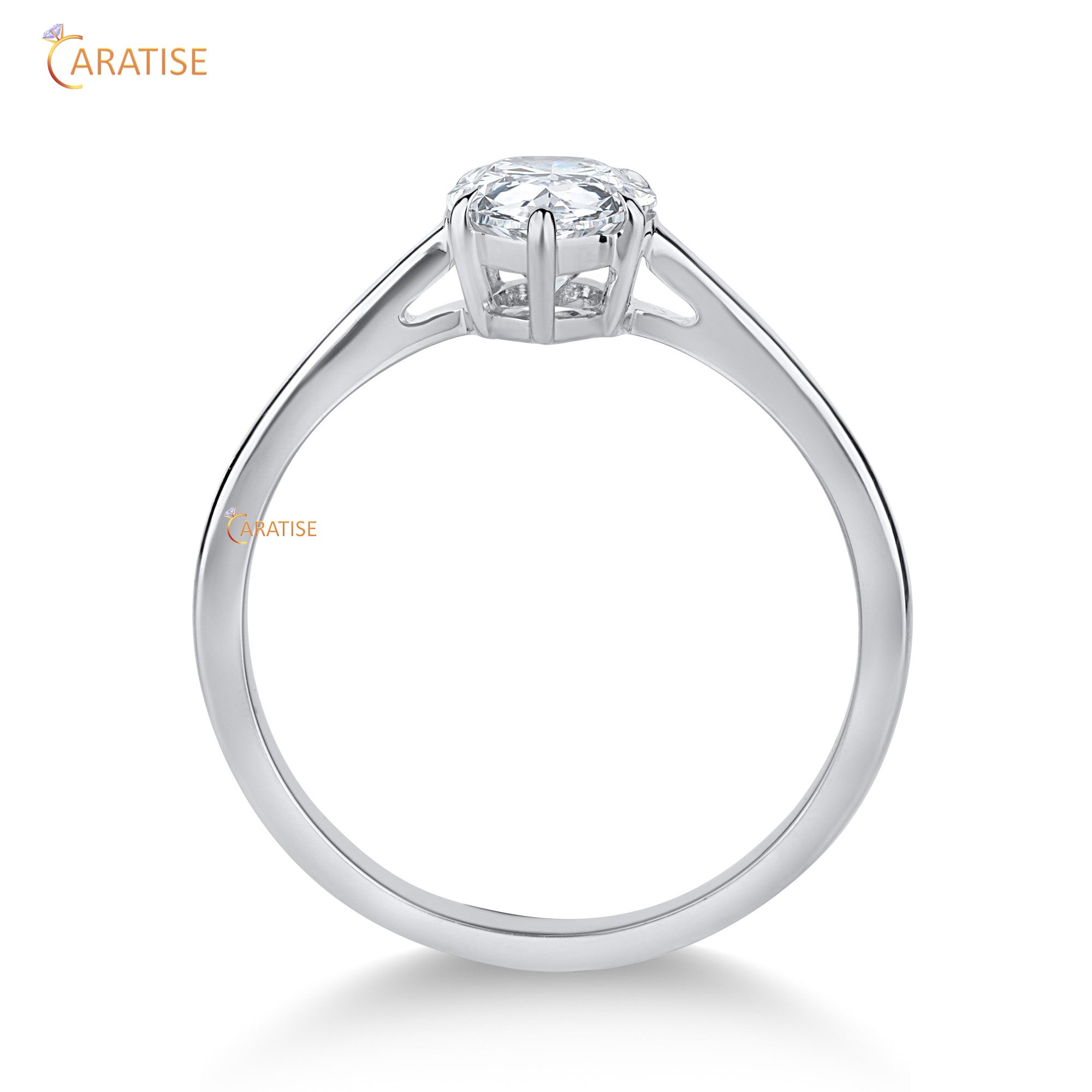 1.50 TDW Pear Cut Diamond Women's Solitaire Ring 925 Silver