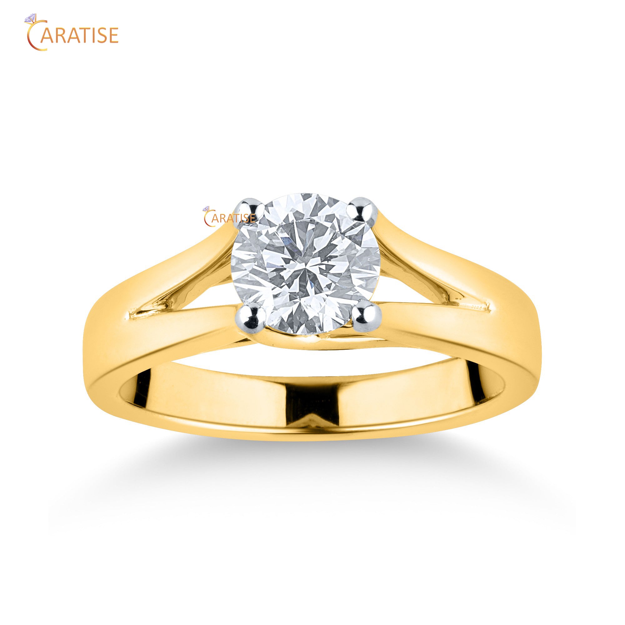 0.80 TDW Round Cut Diamond Women's Solitaire Ring 925 Silver