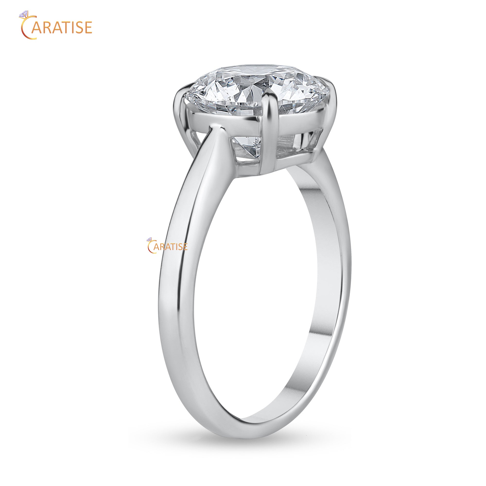 1.35 TDW Round Cut Diamond Women's Solitaire Ring 925 Silver