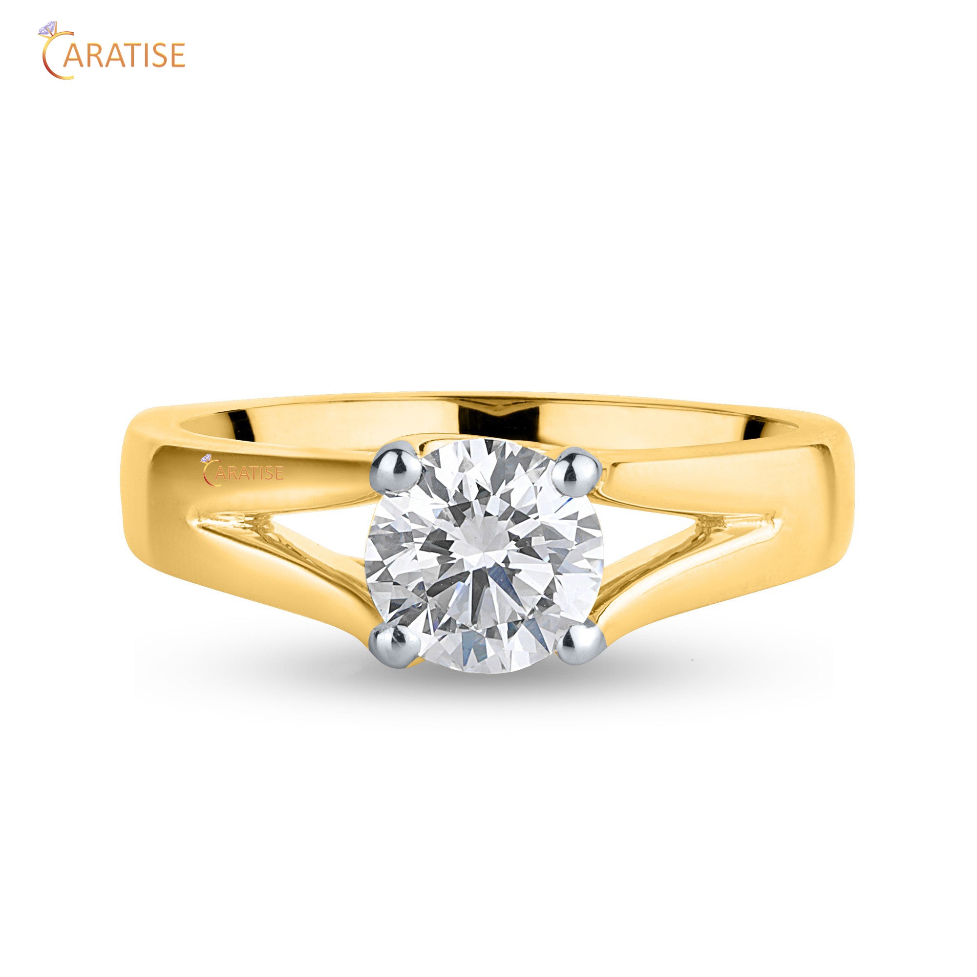 0.80 TDW Round Cut Diamond Women's Solitaire Ring 925 Silver