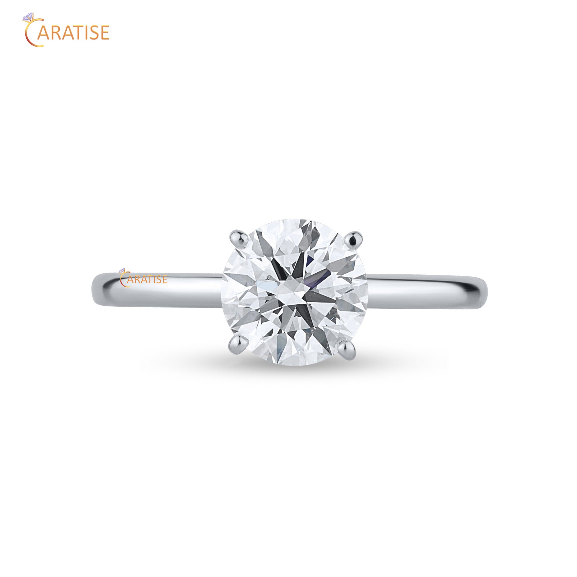 1.25 TDW Round Cut Diamond Women's Solitaire Ring 925 Silver