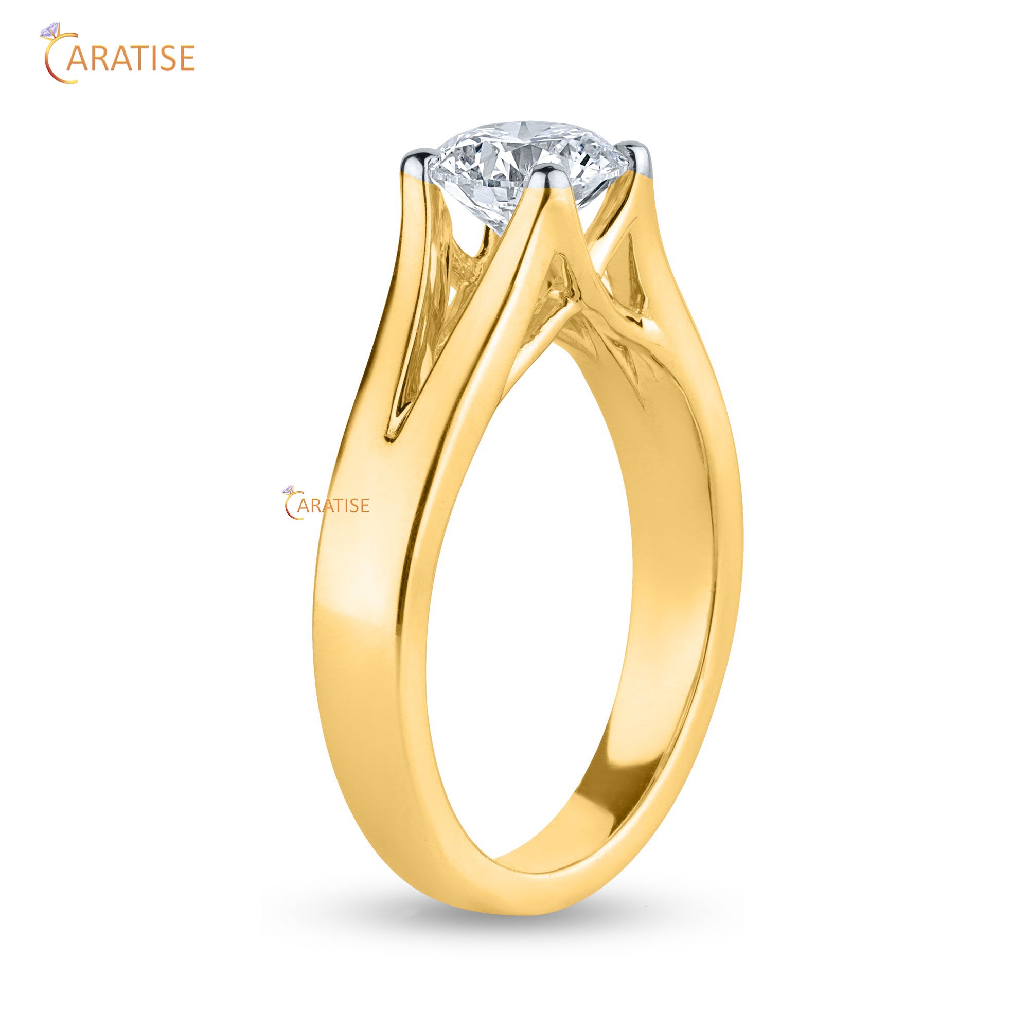 0.80 TDW Round Cut Diamond Women's Solitaire Ring 925 Silver