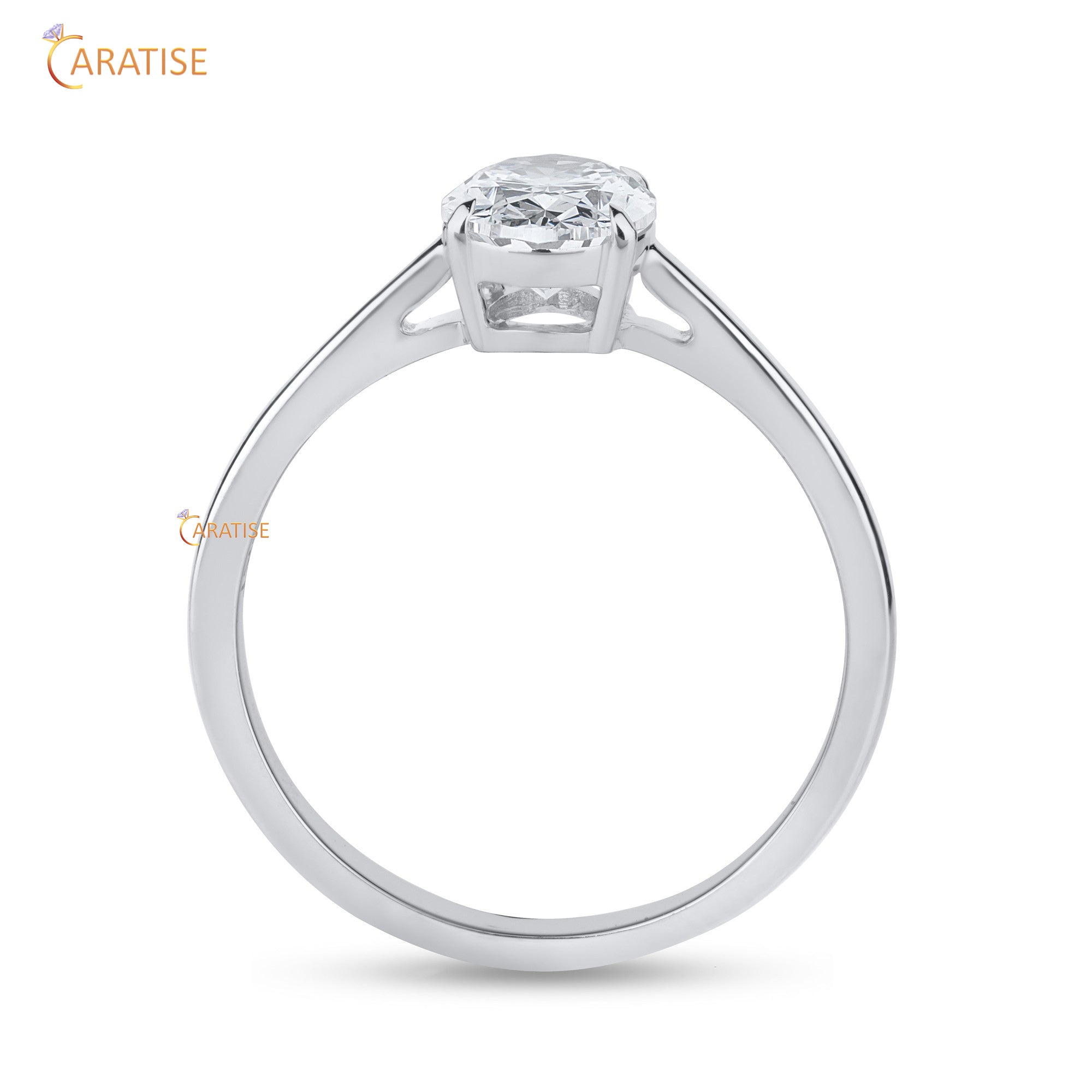 1.00 TDW Oval Cut Diamond Women's Solitaire Ring 925 Silver