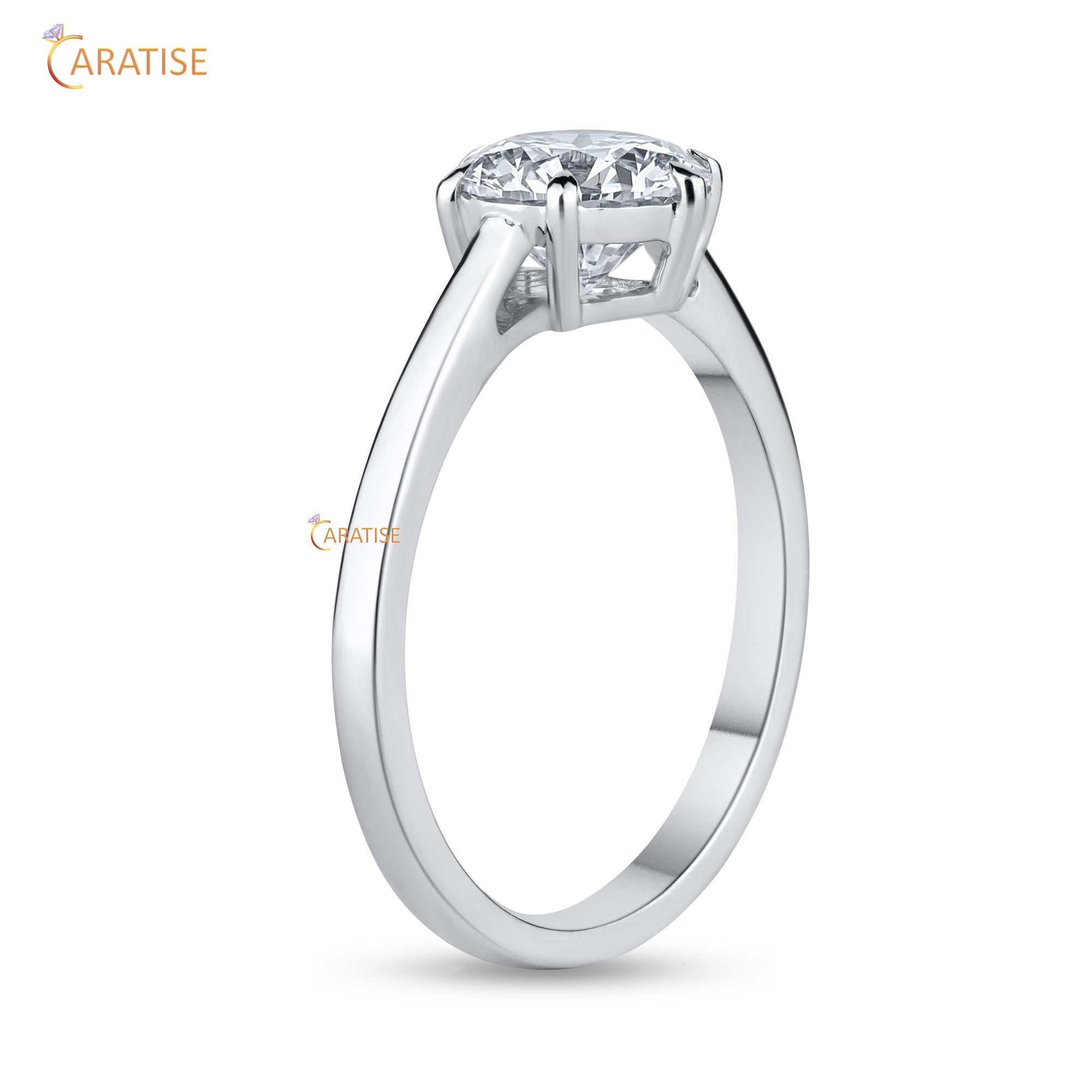 1.22 TDW Round Cut Diamond Women's Solitaire Ring 925 Silver