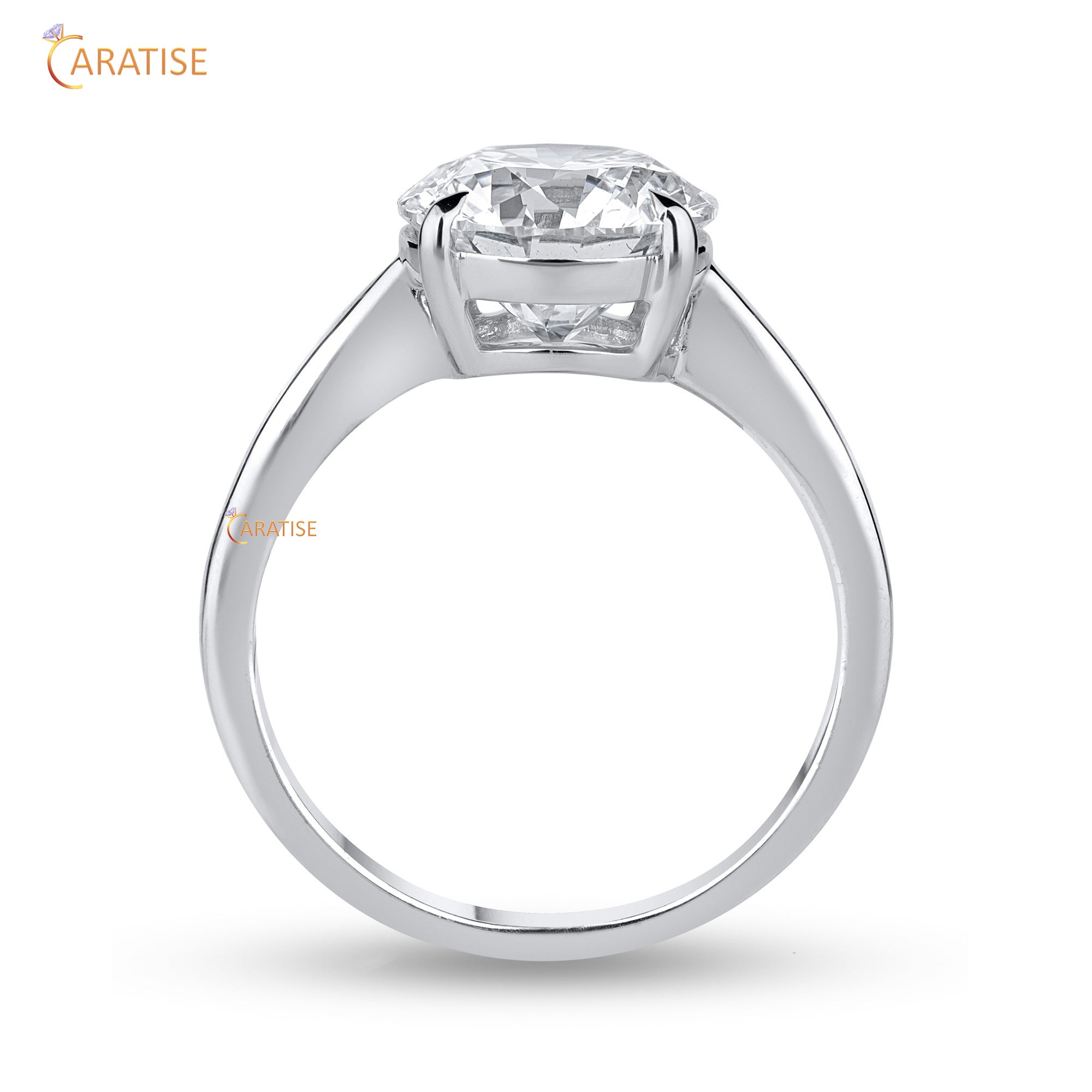 1.35 TDW Round Cut Diamond Women's Solitaire Ring 925 Silver