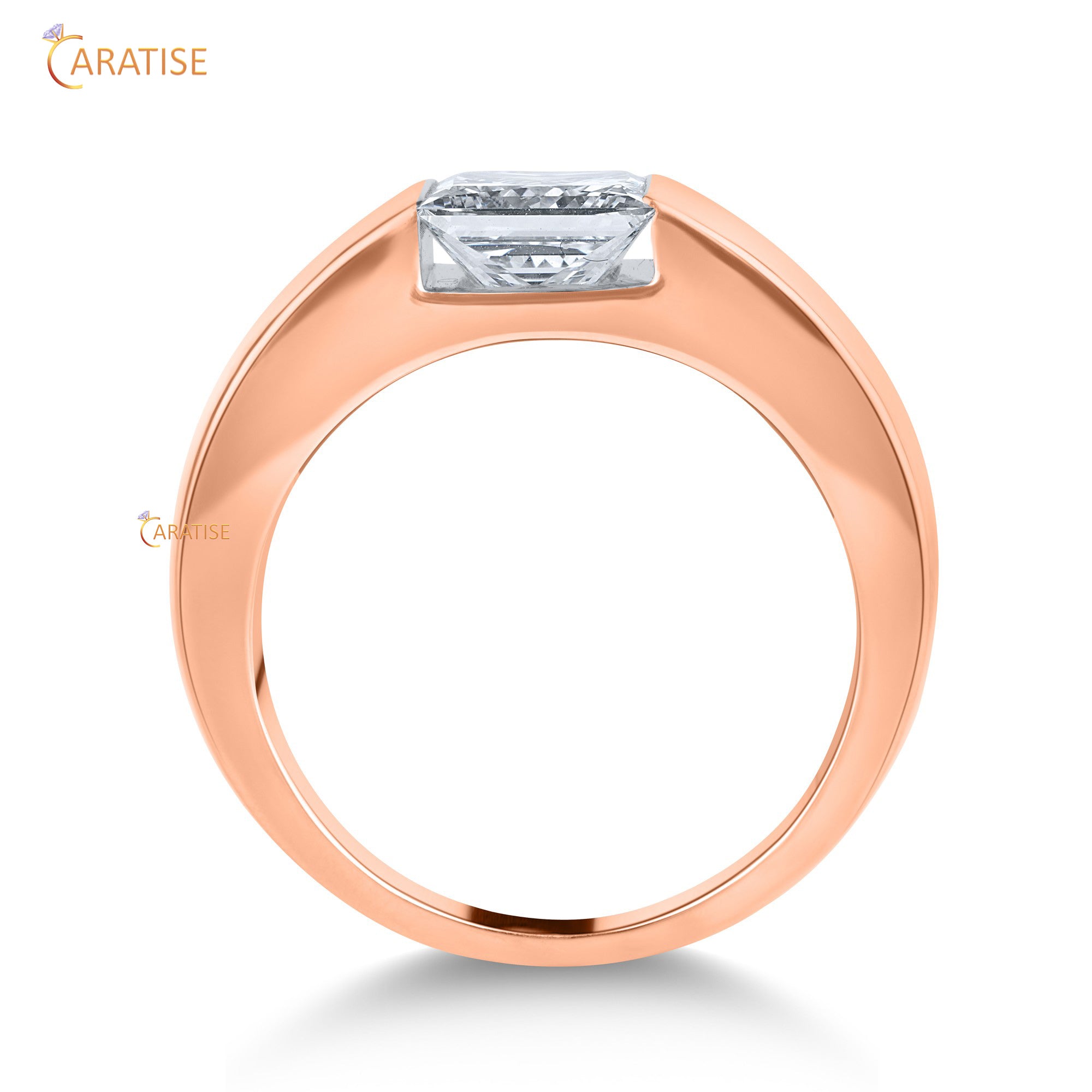 1.17 TDW Princess Cut Diamond Women's Solitaire Ring 925 Silver