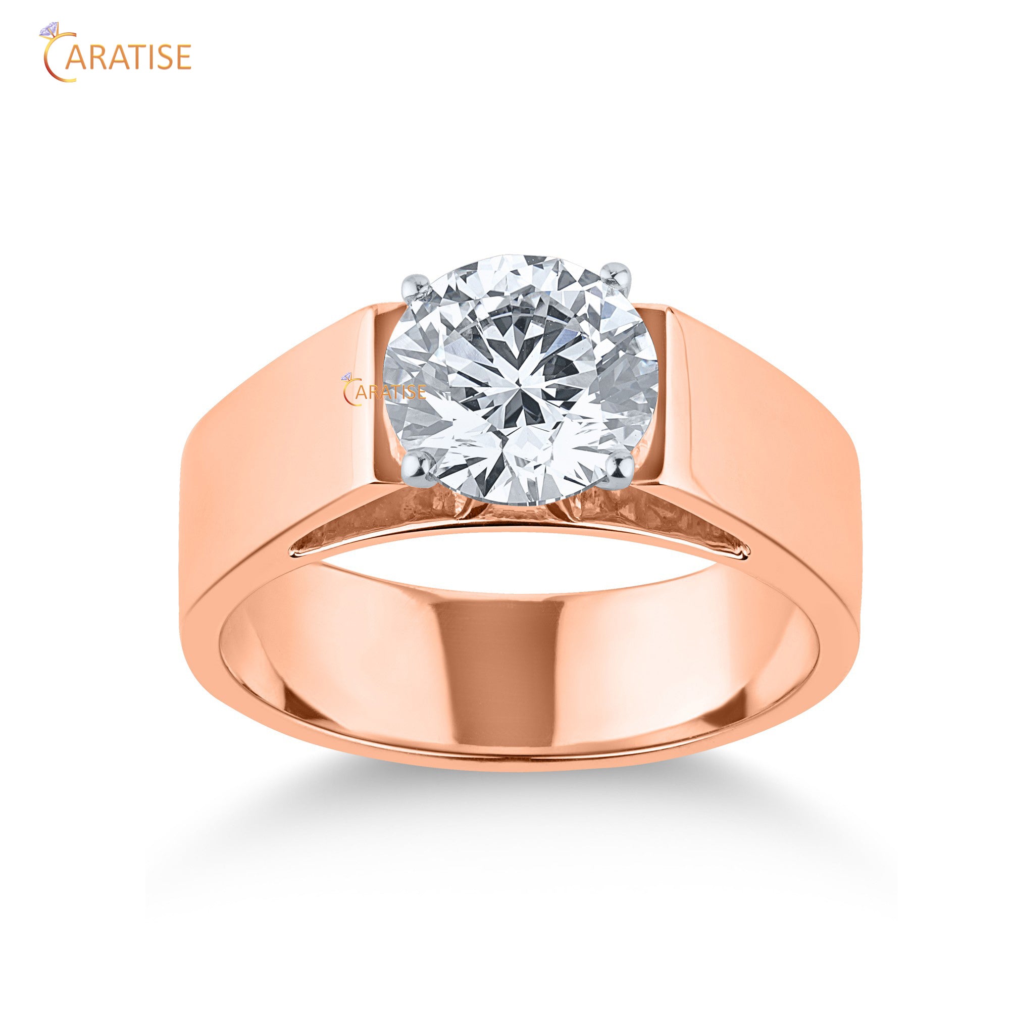 2.30 TDW Round Cut Mossiante Diamond Women's Solitaire Ring 925 Silver